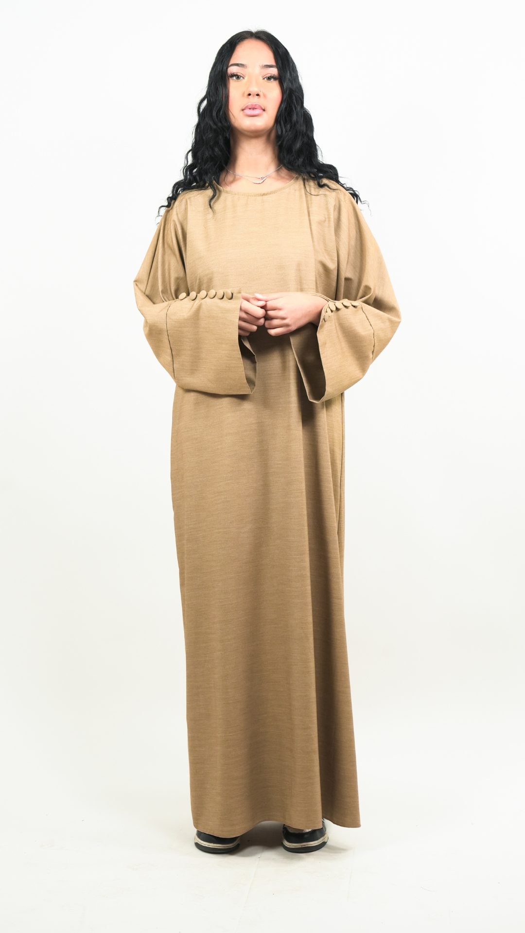 Abaya manches boutonnées