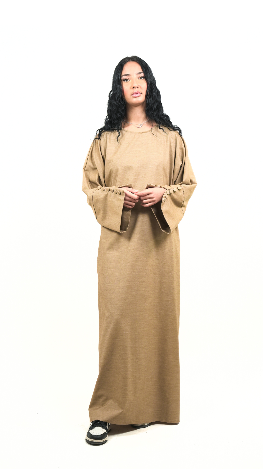 Abaya manches boutonnées