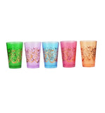 Lot de 12 Verres à thé colorés écriture arabesque