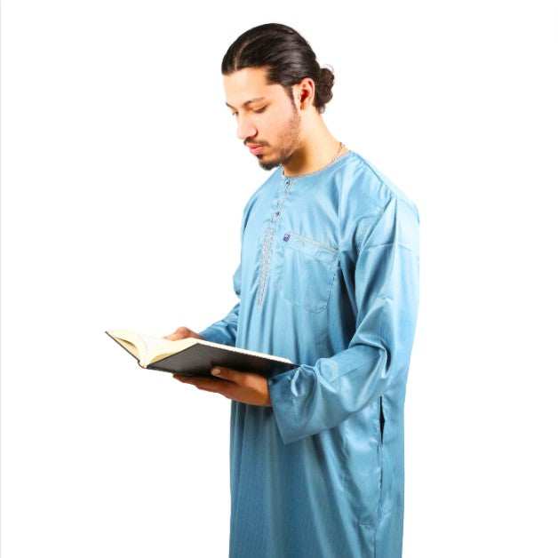 Qamis Ikaf rayure- manches longues