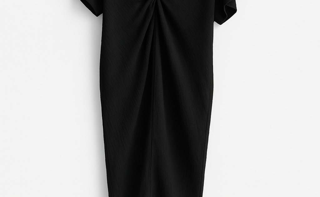 Robe d'été plissée - col V & manches courtes