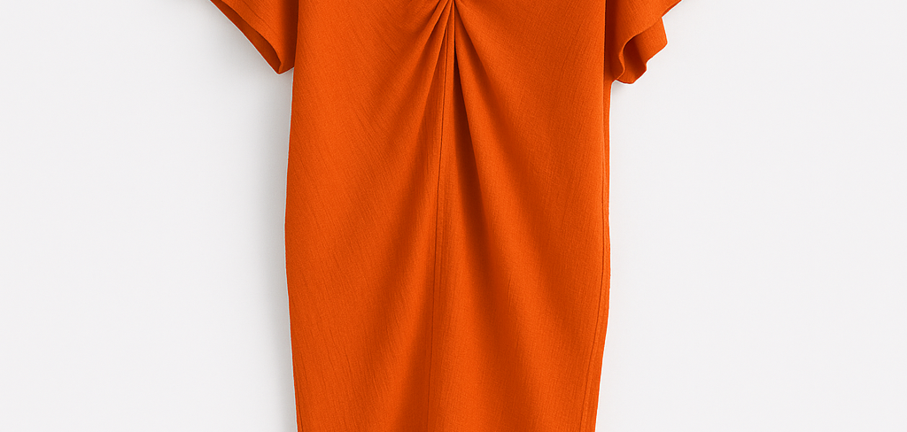 Robe d'été plissée - col V & manches courtes