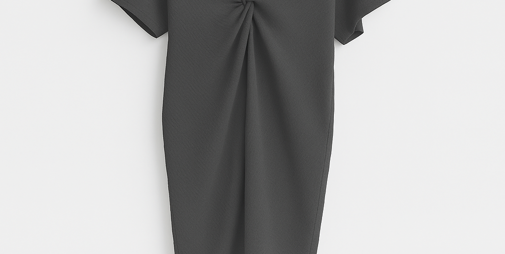 Robe d'été plissée - col V & manches courtes