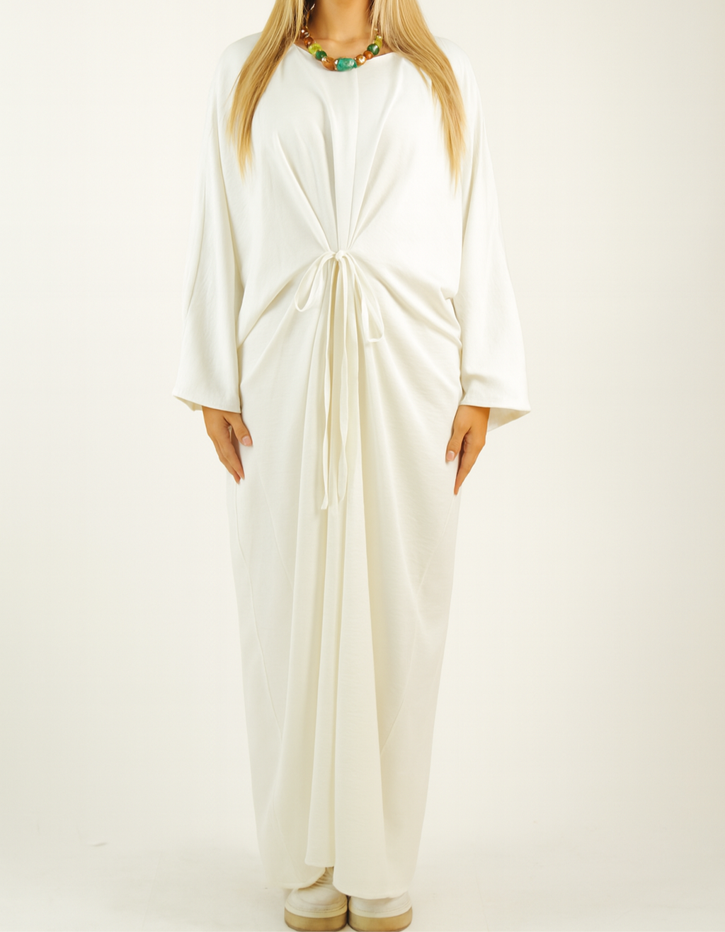 Robe manche papillon avec lien à nouer