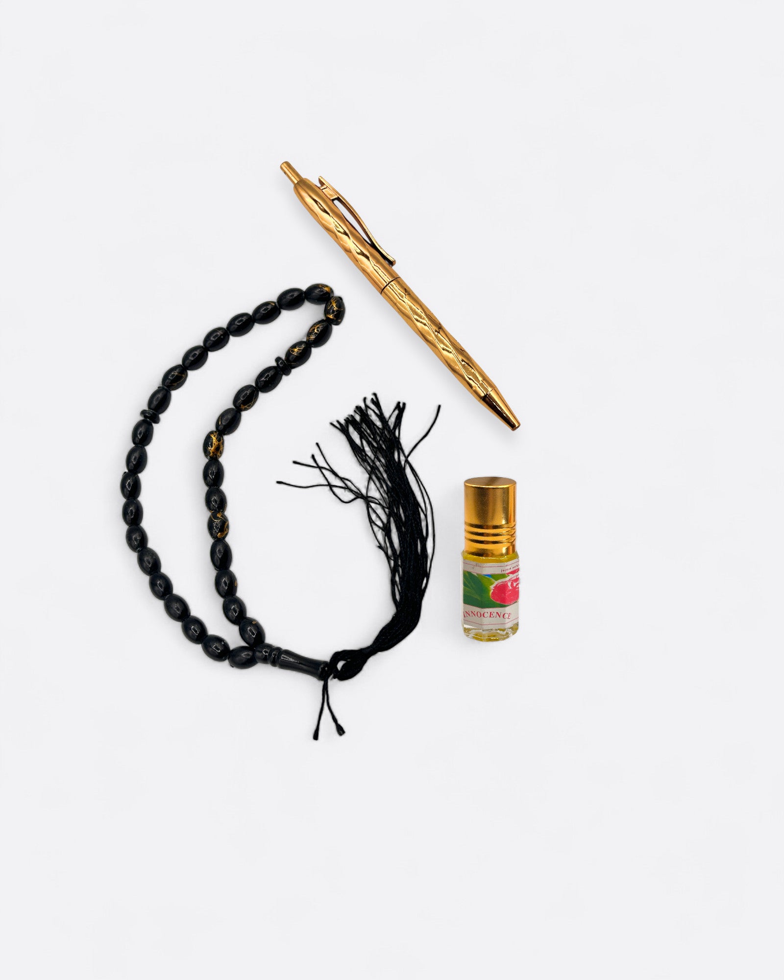 Coffret chapelet, musc, stylo