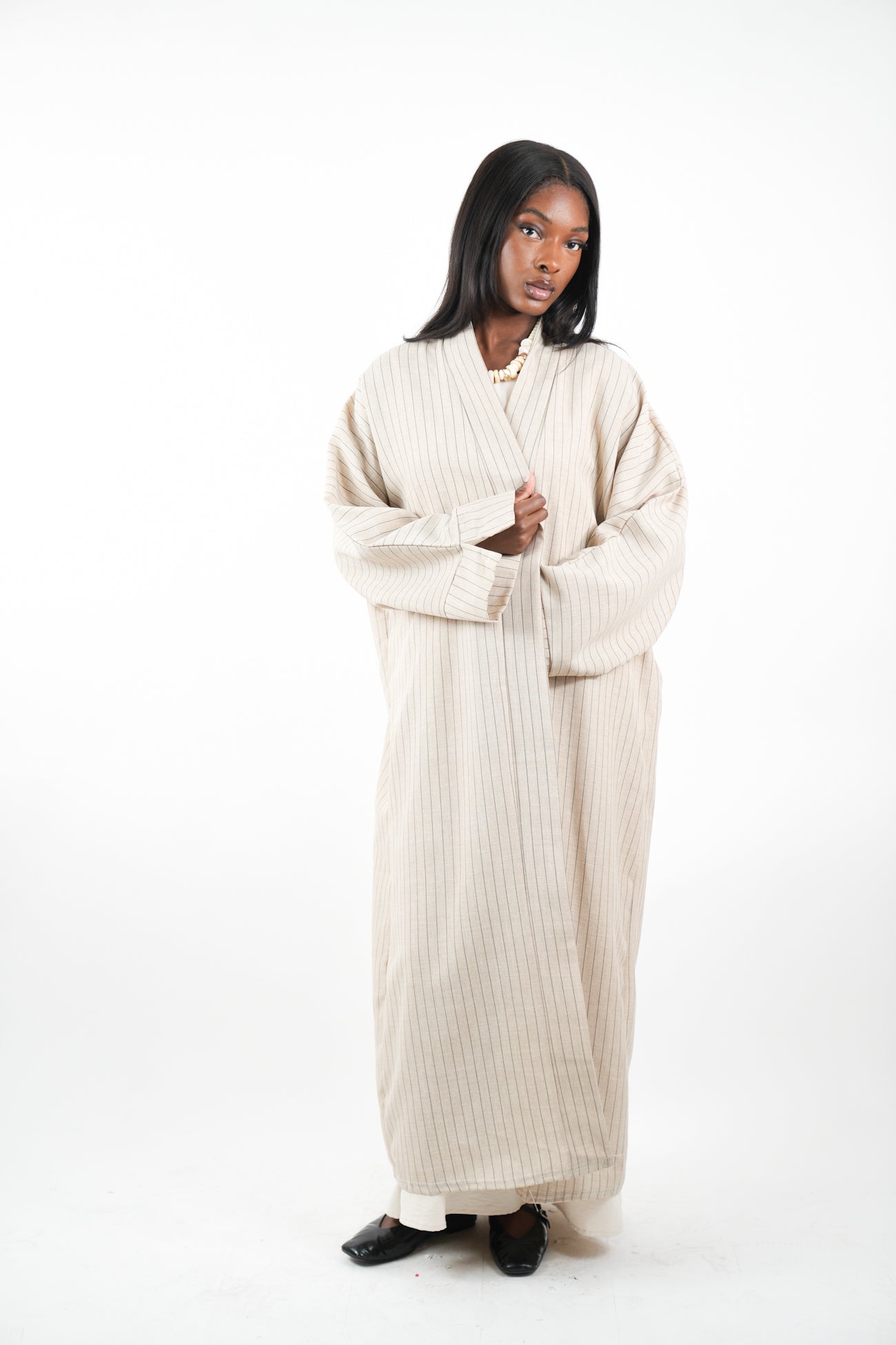 Kimono à rayures lin