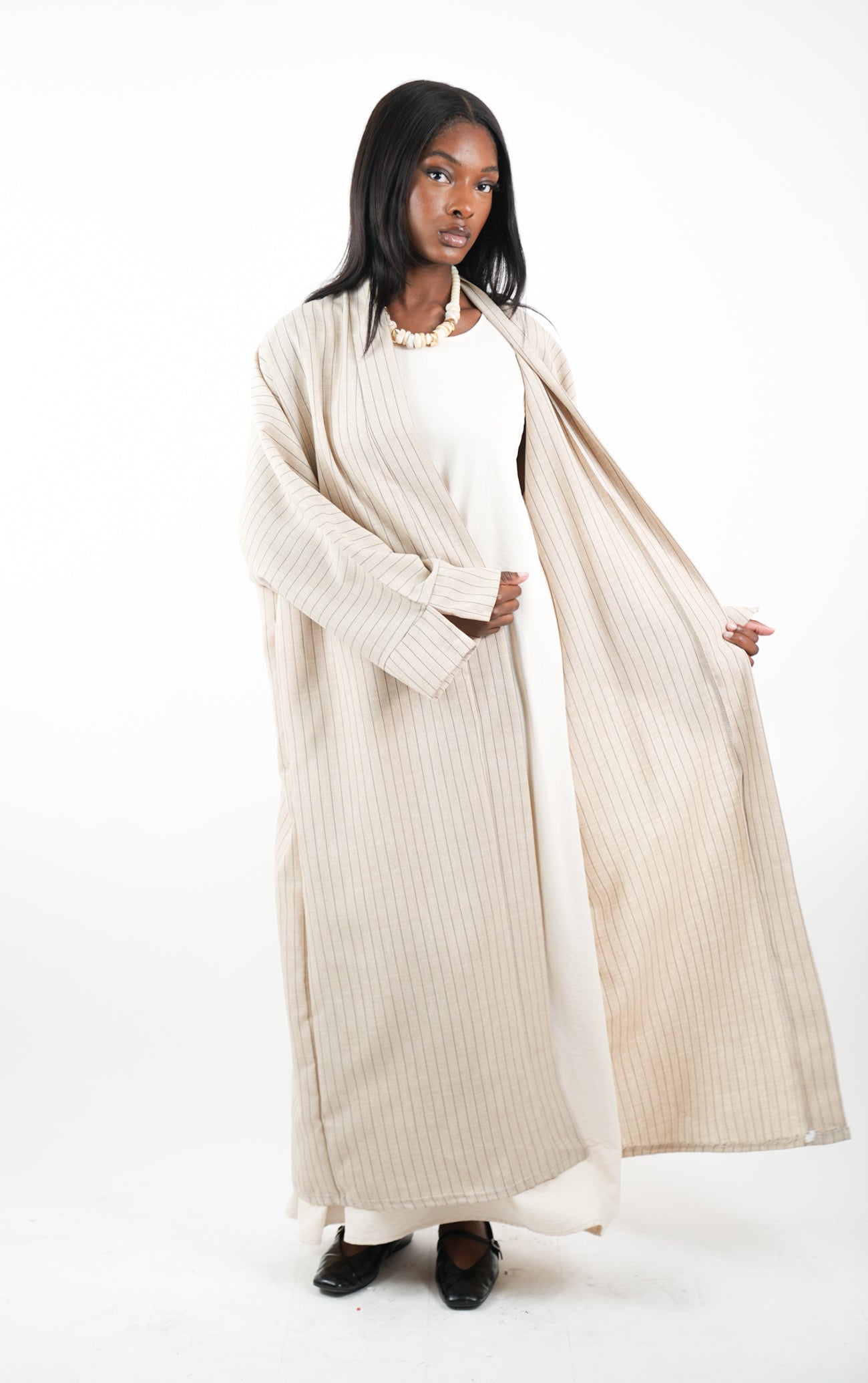 Kimono à rayures lin