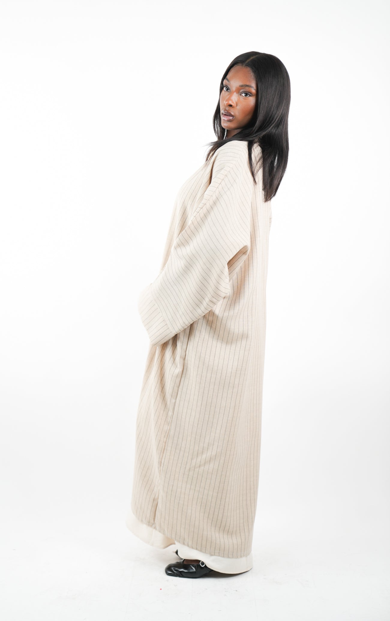 Kimono à rayures lin