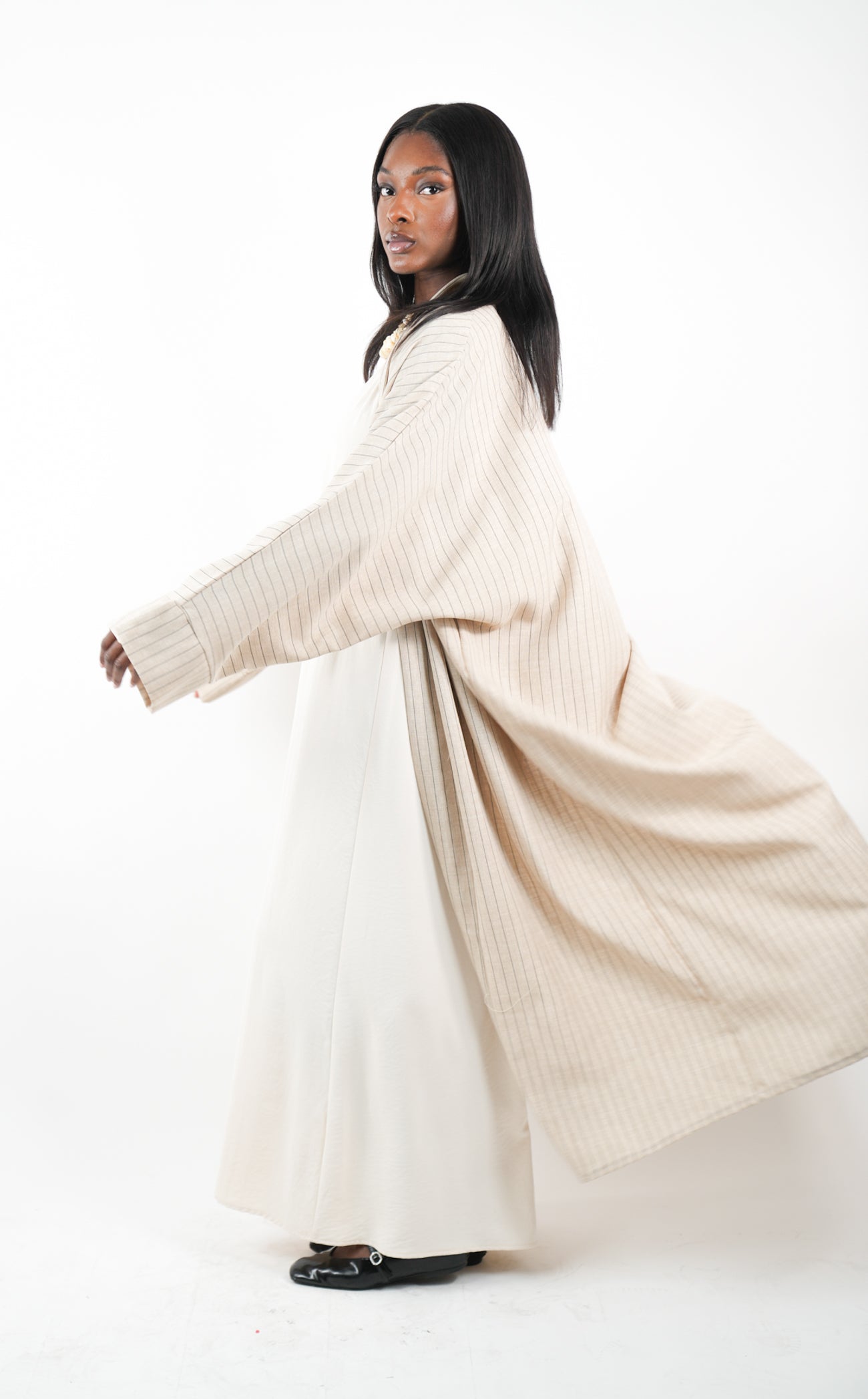 Kimono à rayures lin