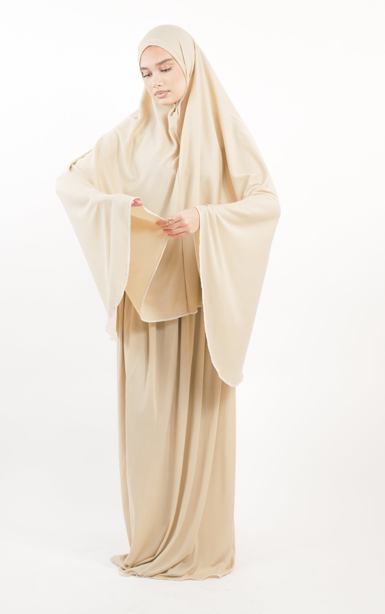 Ensemble khimar et jupe en jersey léger