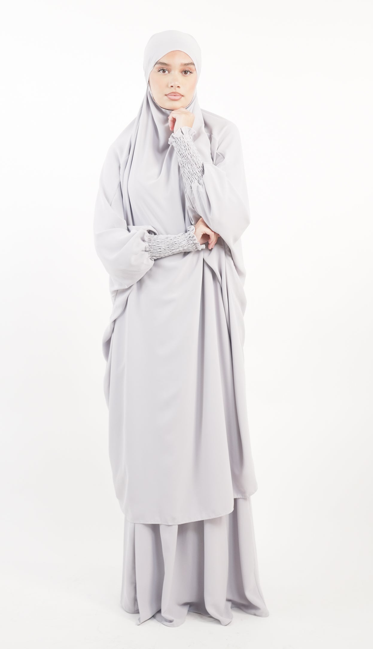 Jilbab jupe 2 pièces avec manches élastiques