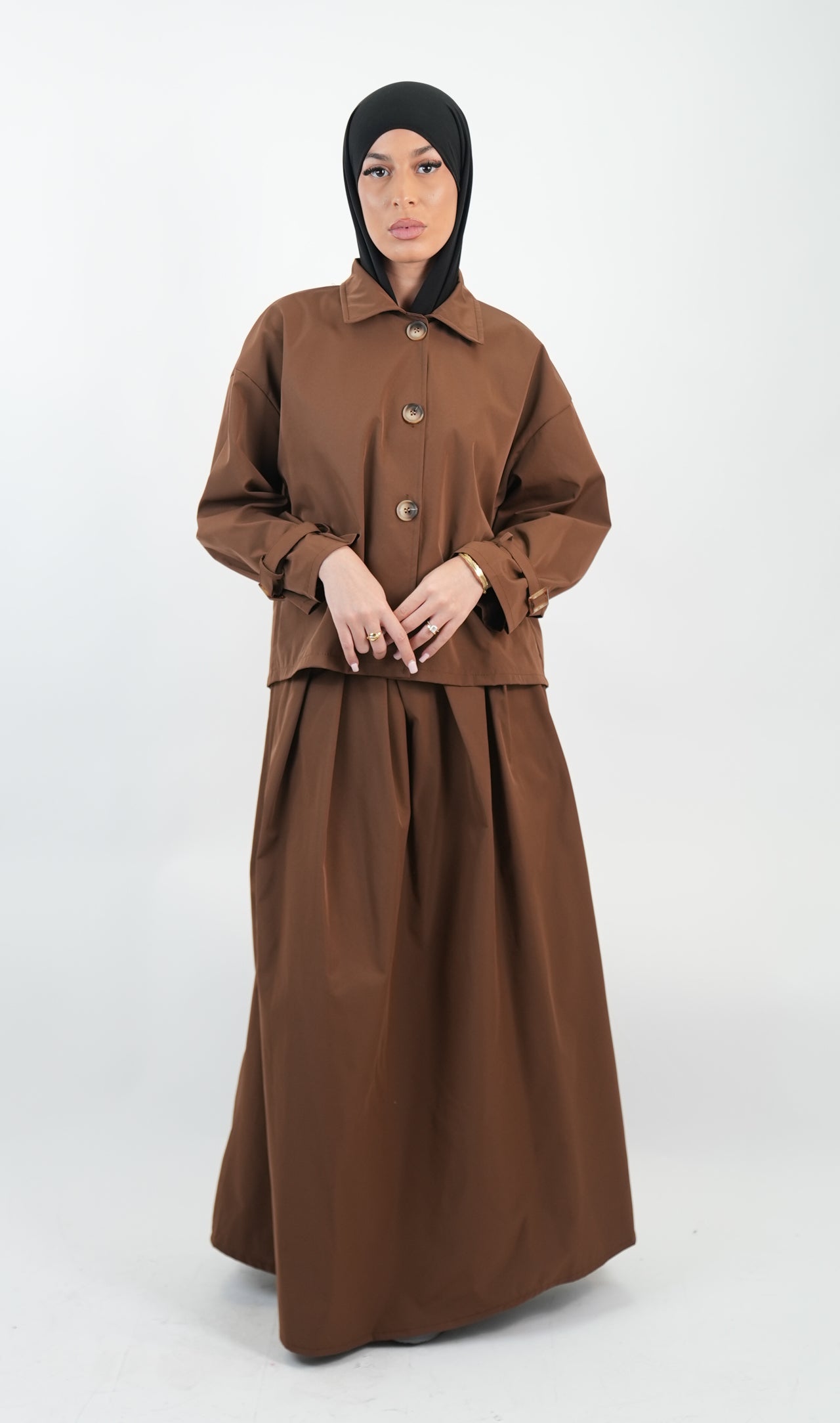 Ensemble imperméable jupe et veste courte