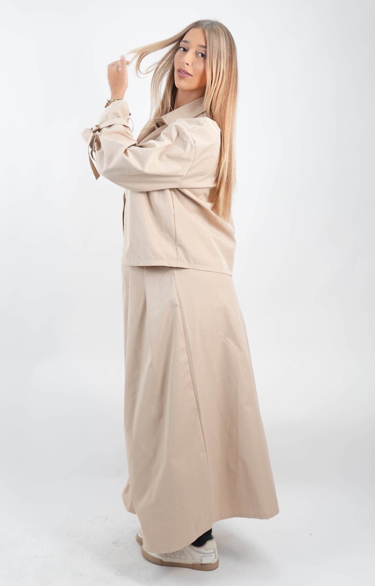 Ensemble imperméable jupe et veste courte