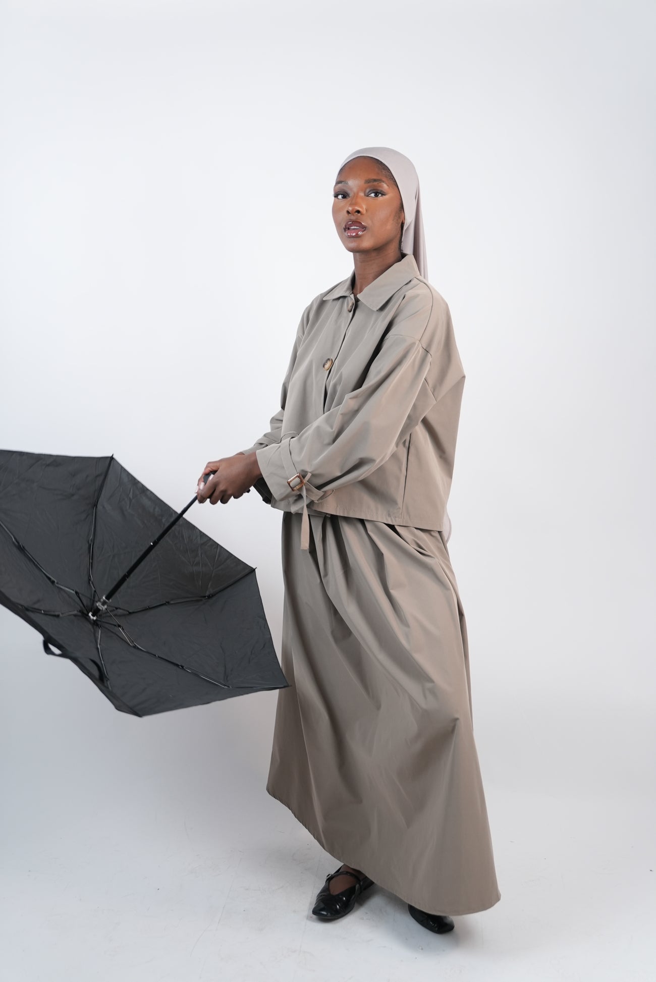 Ensemble imperméable jupe et veste courte