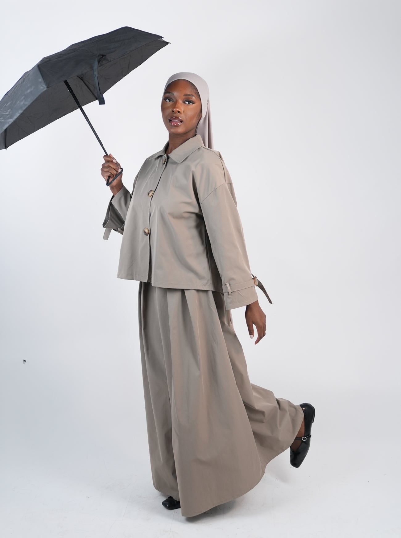 Ensemble imperméable jupe et veste courte