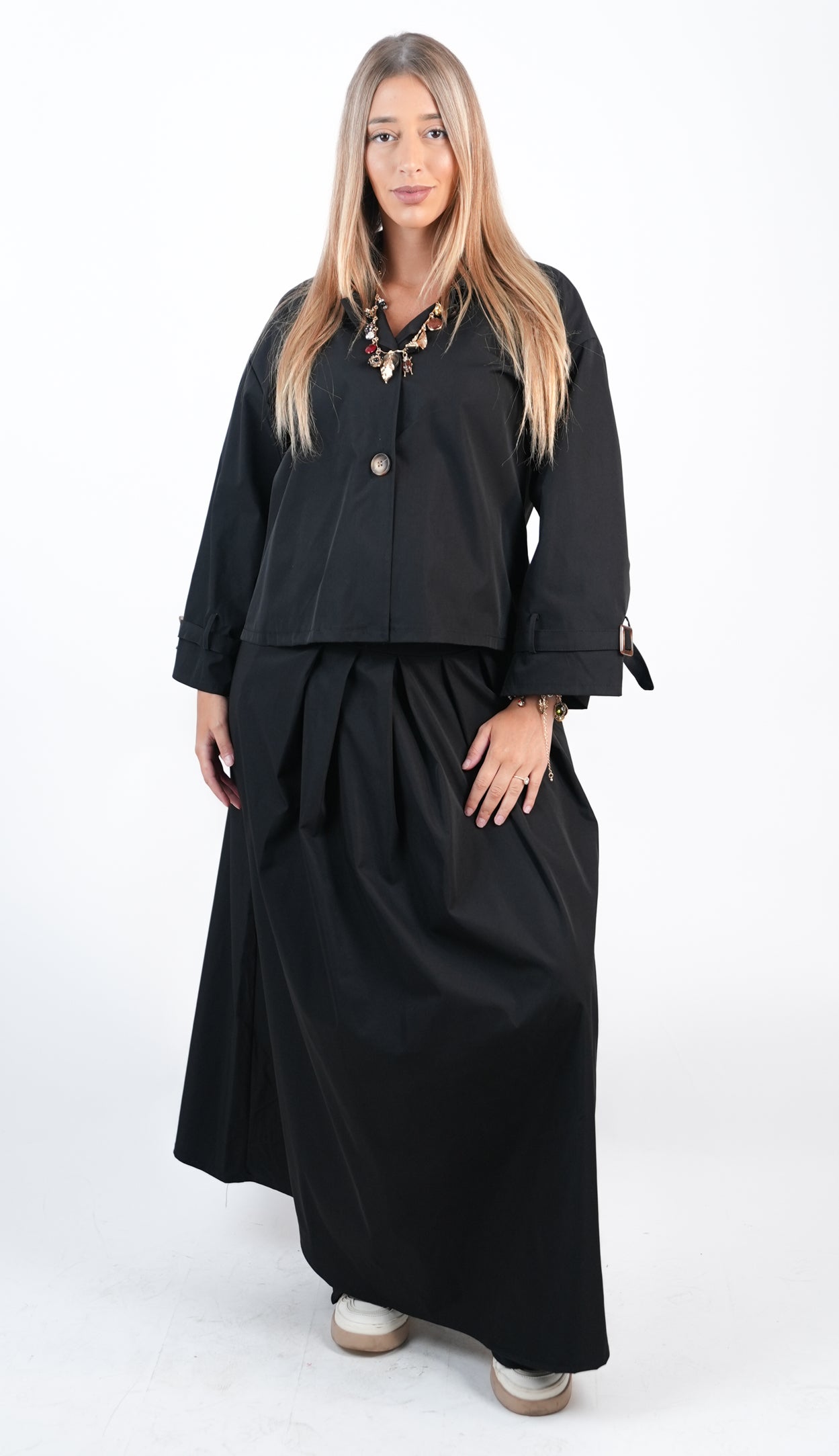 Ensemble imperméable jupe et veste courte