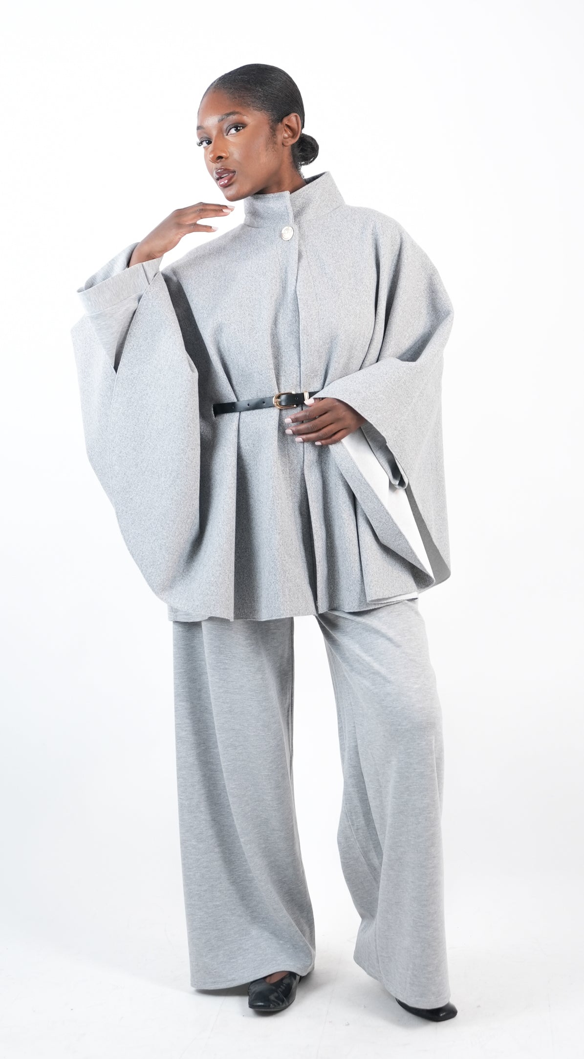 Cape manteau avec ceinture