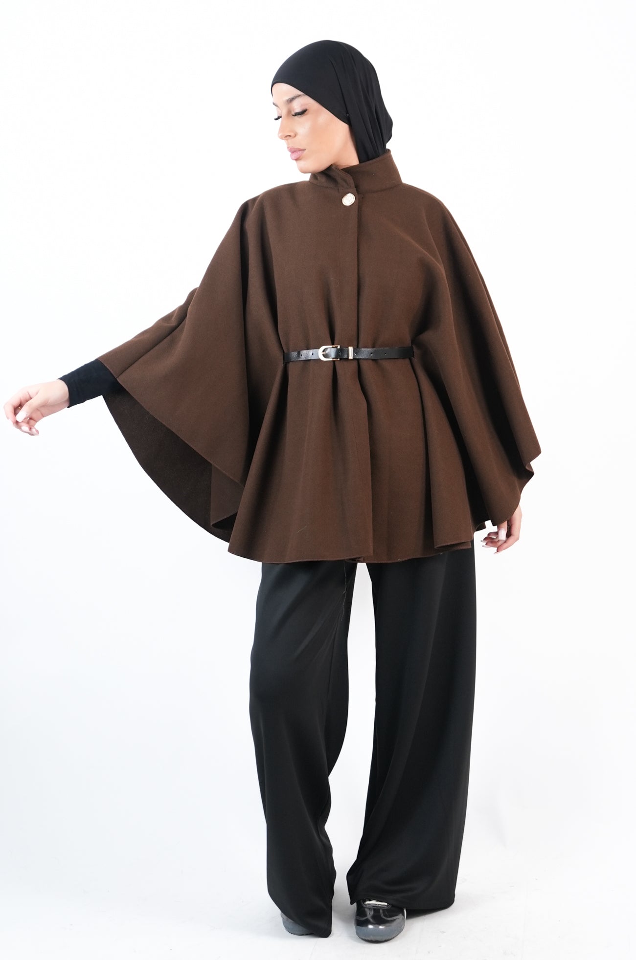 Cape manteau avec ceinture