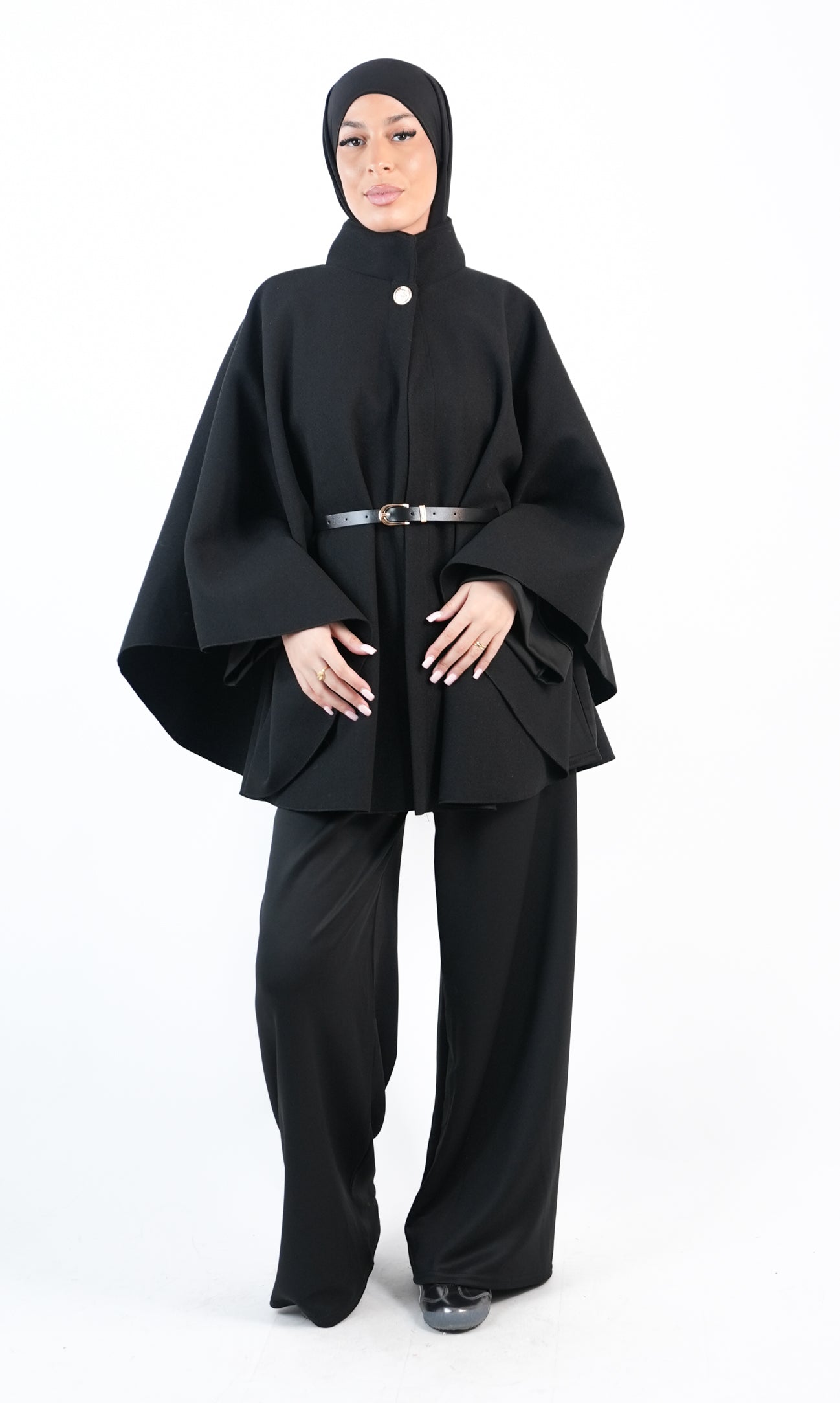 Cape manteau avec ceinture