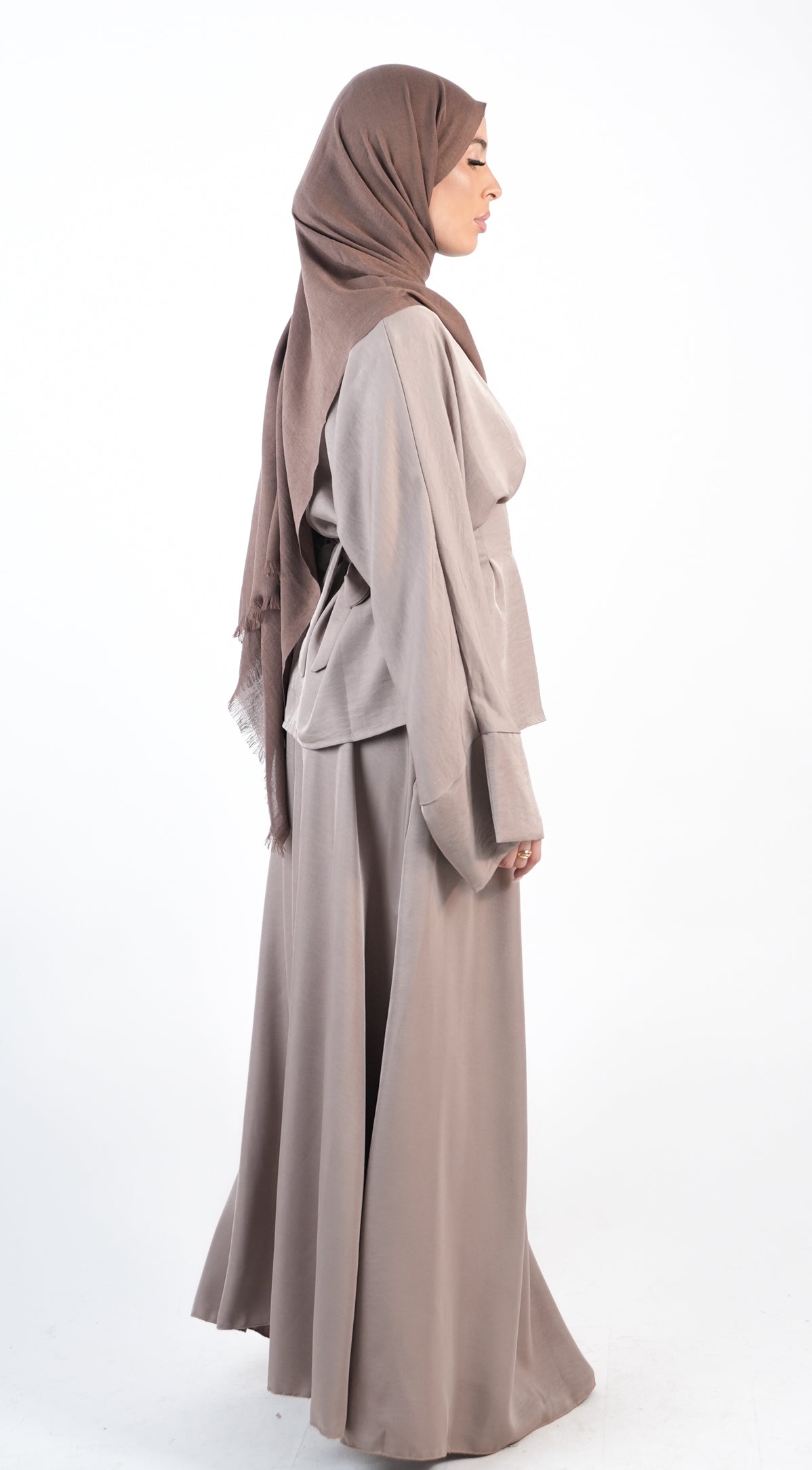 Ensemble femme jupe et haut cintré avec liens à nouer