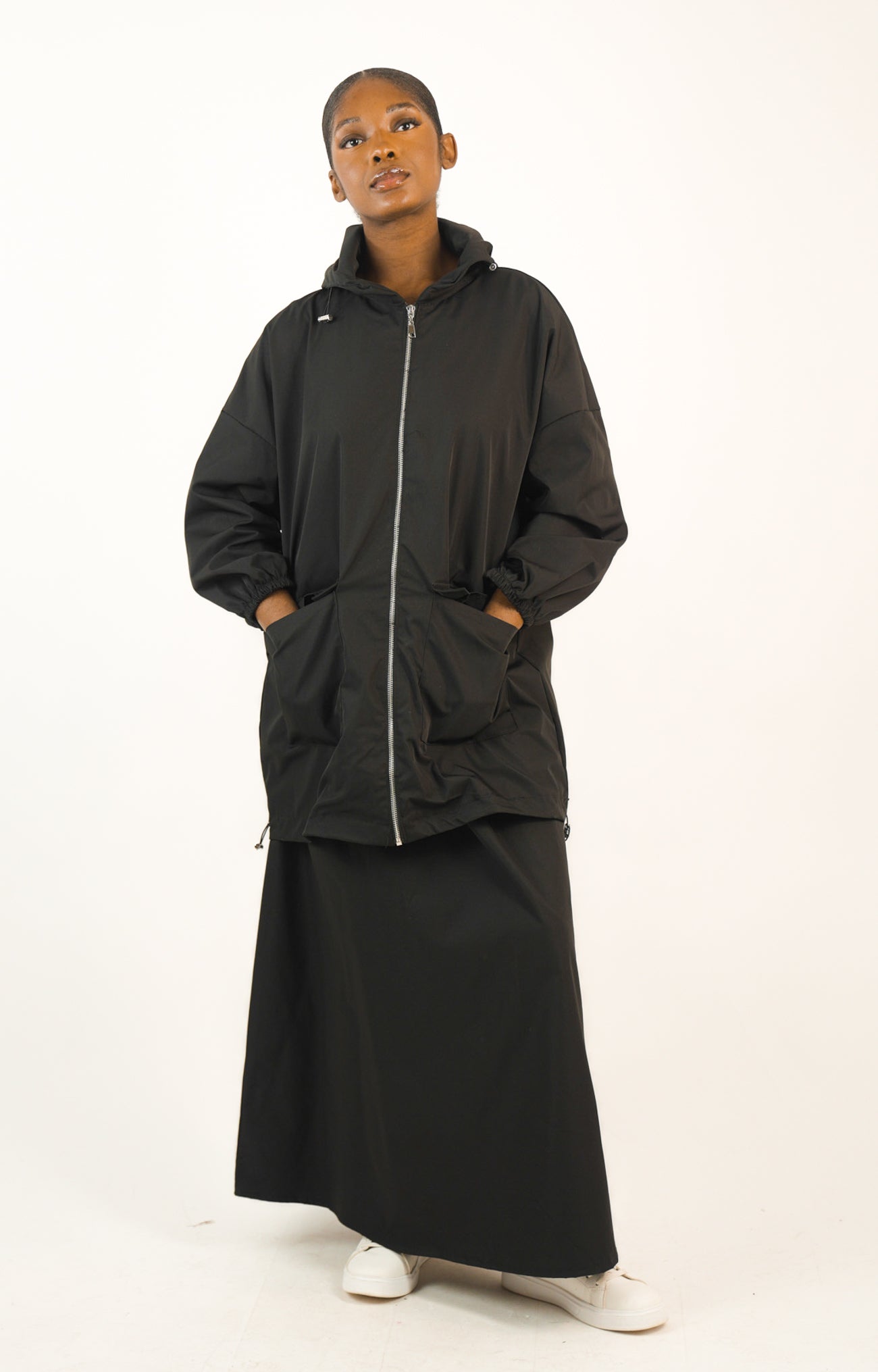 Ensemble parka avec capuche et jupe