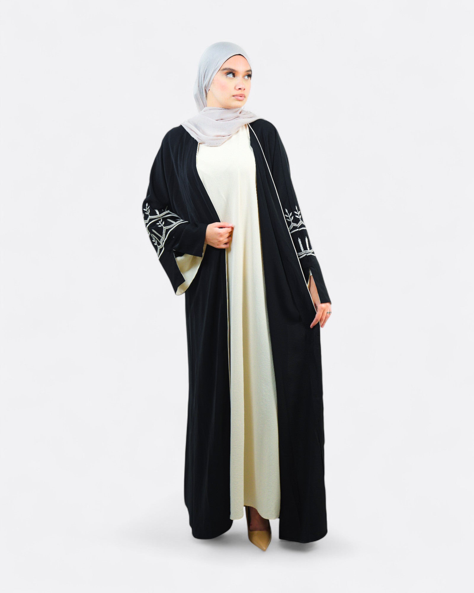 Ensemble robe Kimono long aux manches brodés