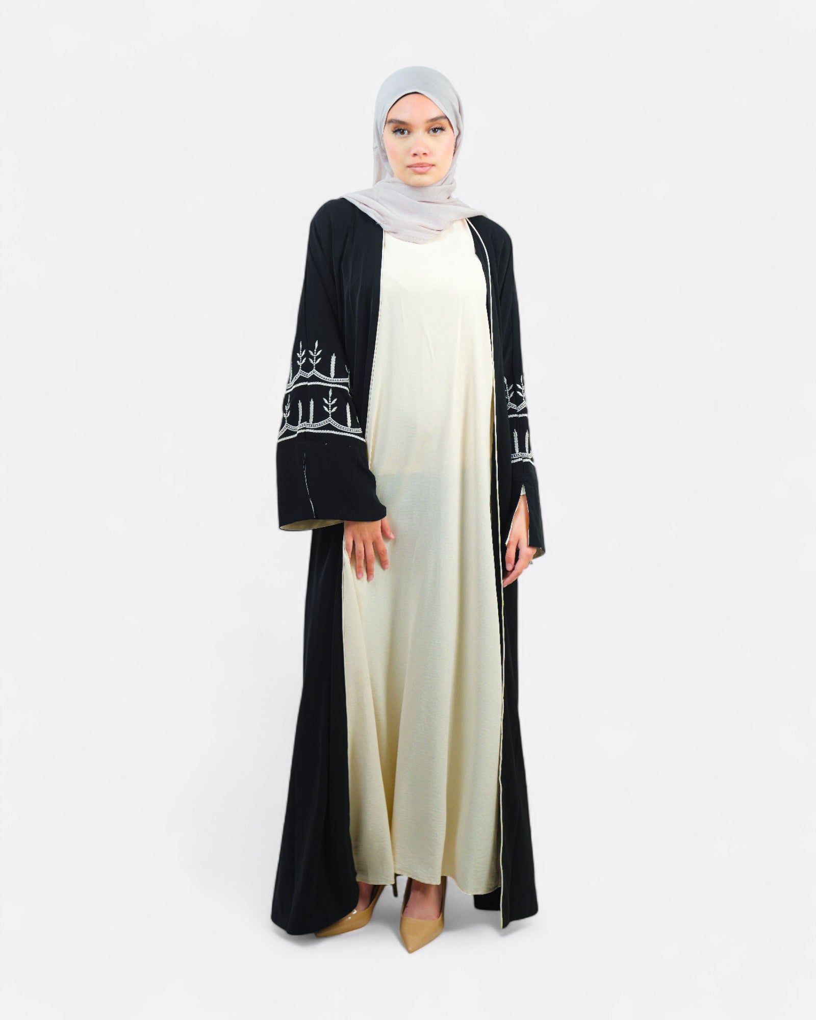 Ensemble robe Kimono long aux manches brodés