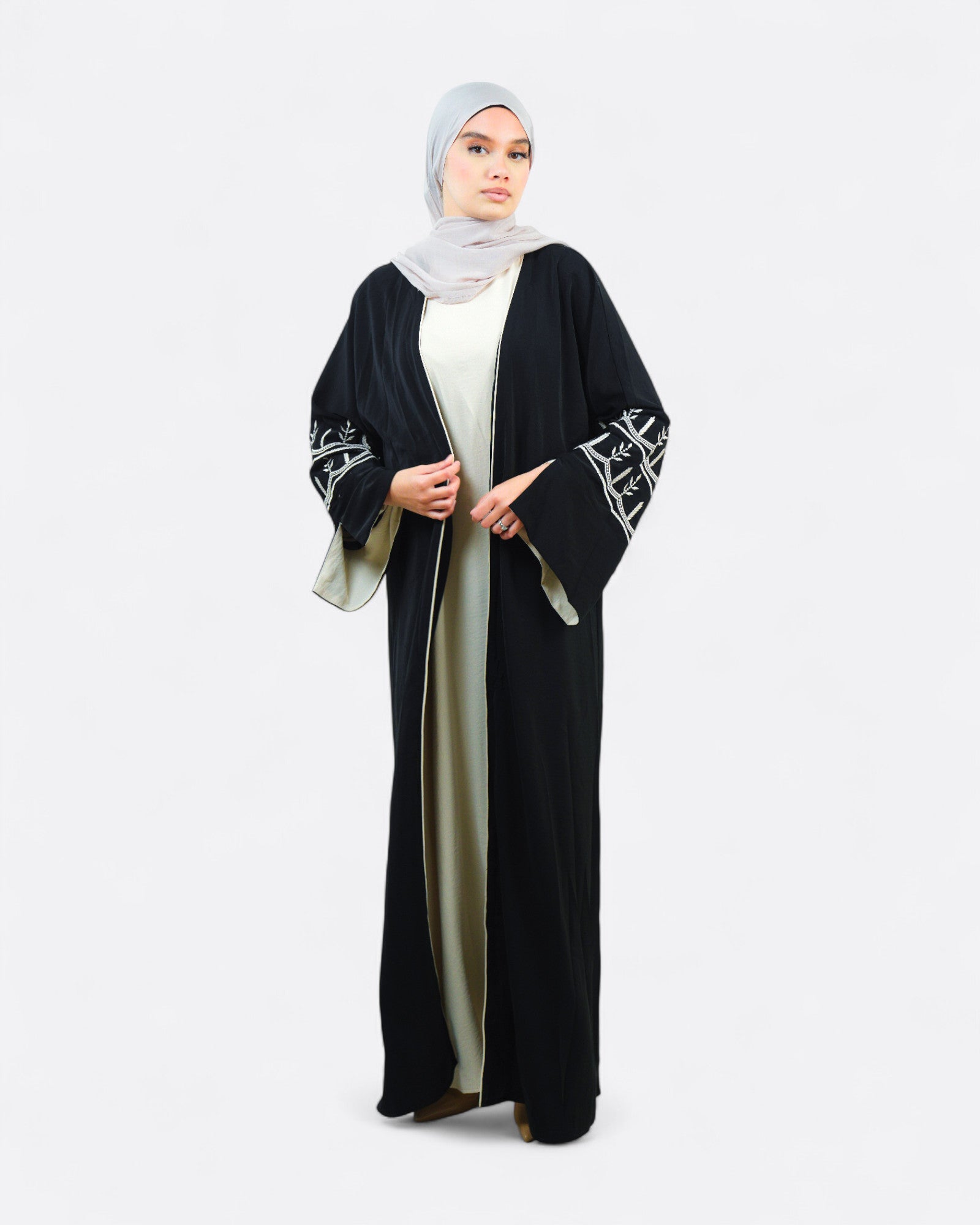 Ensemble robe Kimono long aux manches brodés