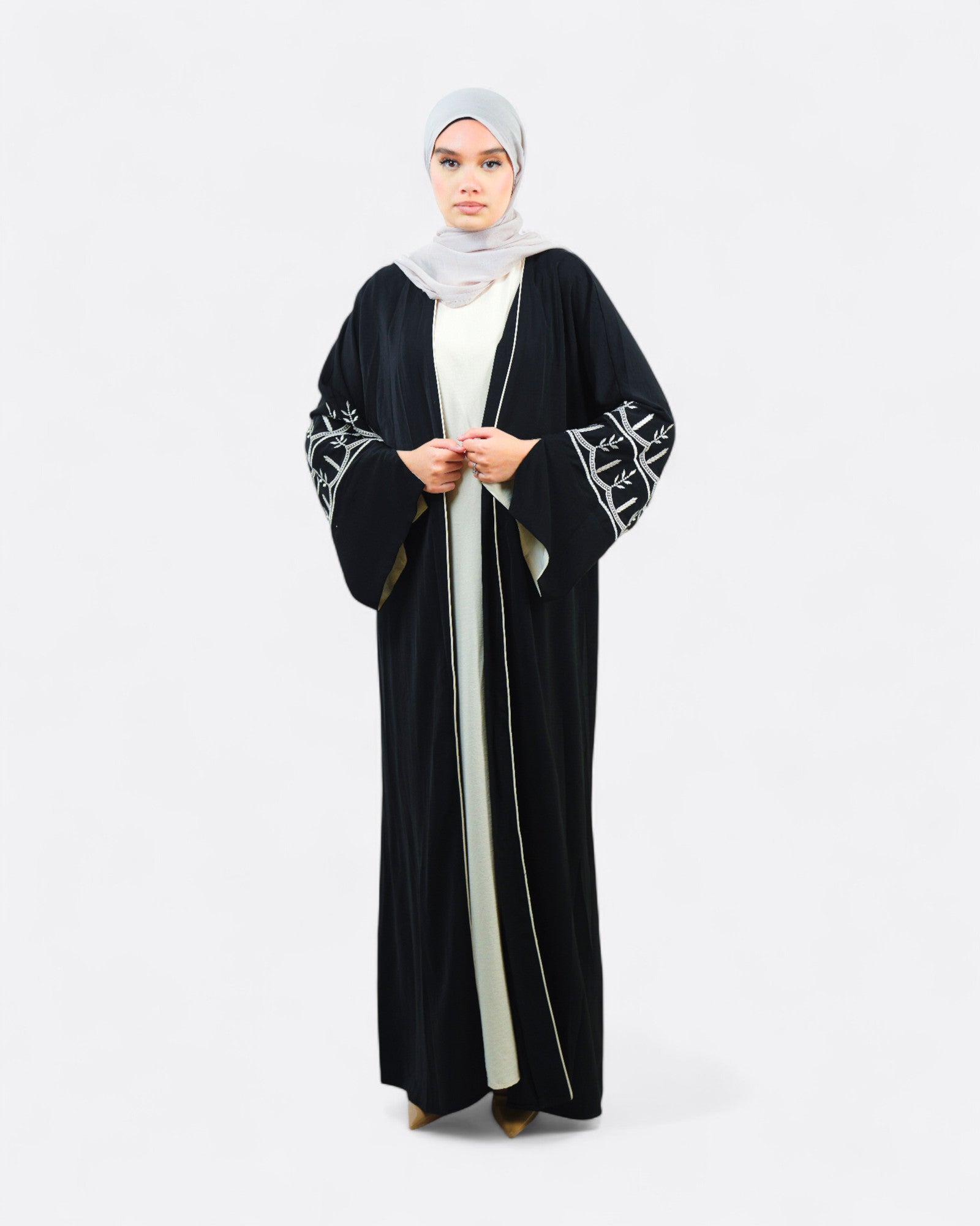 Ensemble robe Kimono long aux manches brodés