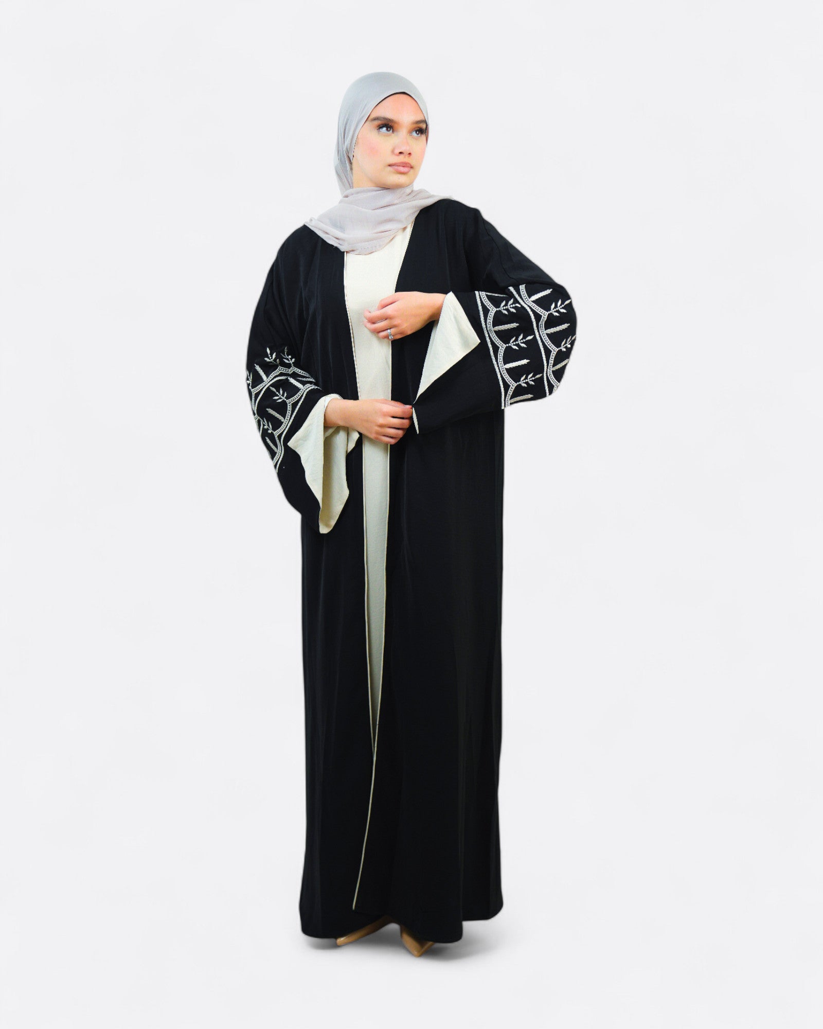 Ensemble robe Kimono long aux manches brodés