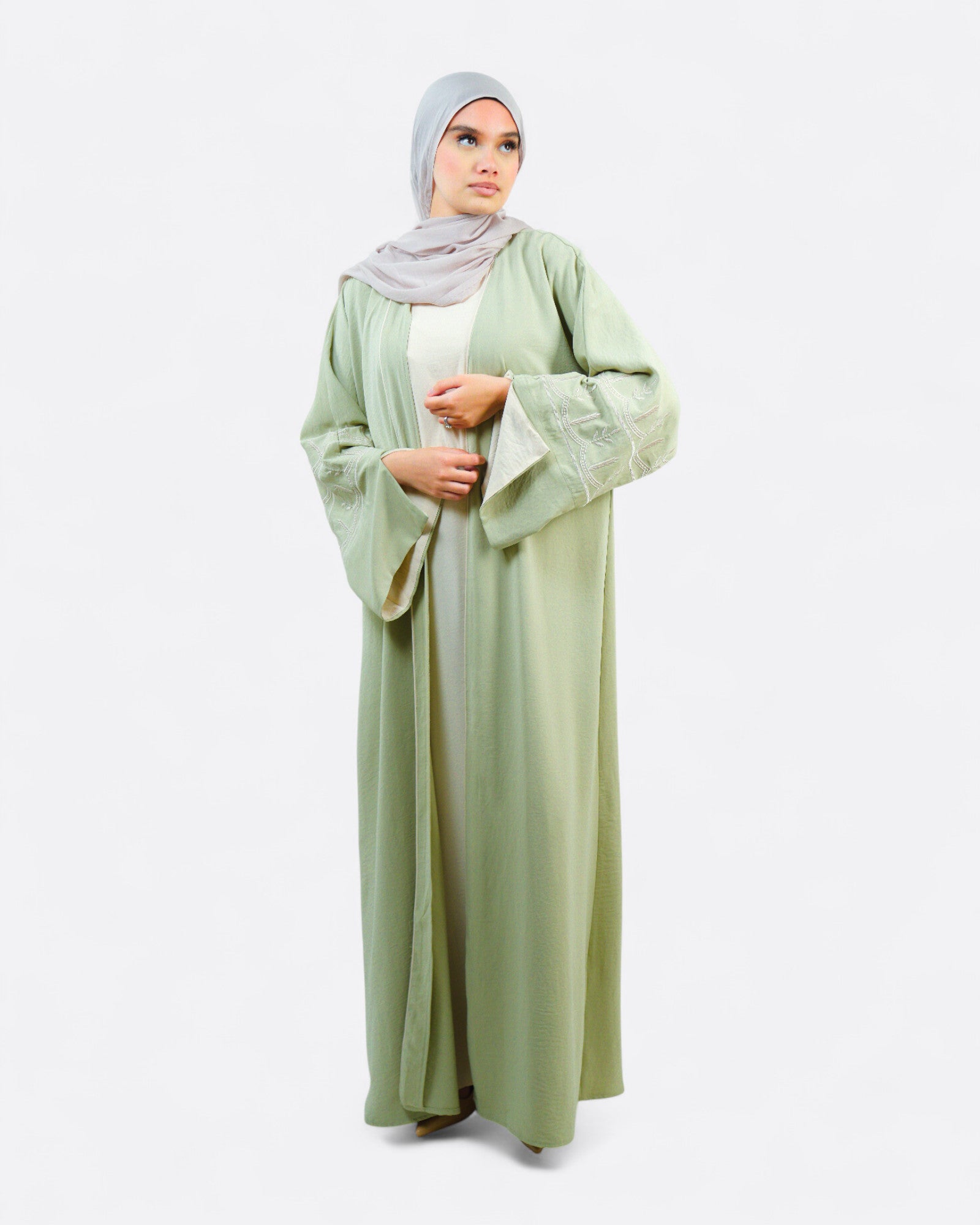 Ensemble robe Kimono long aux manches brodés