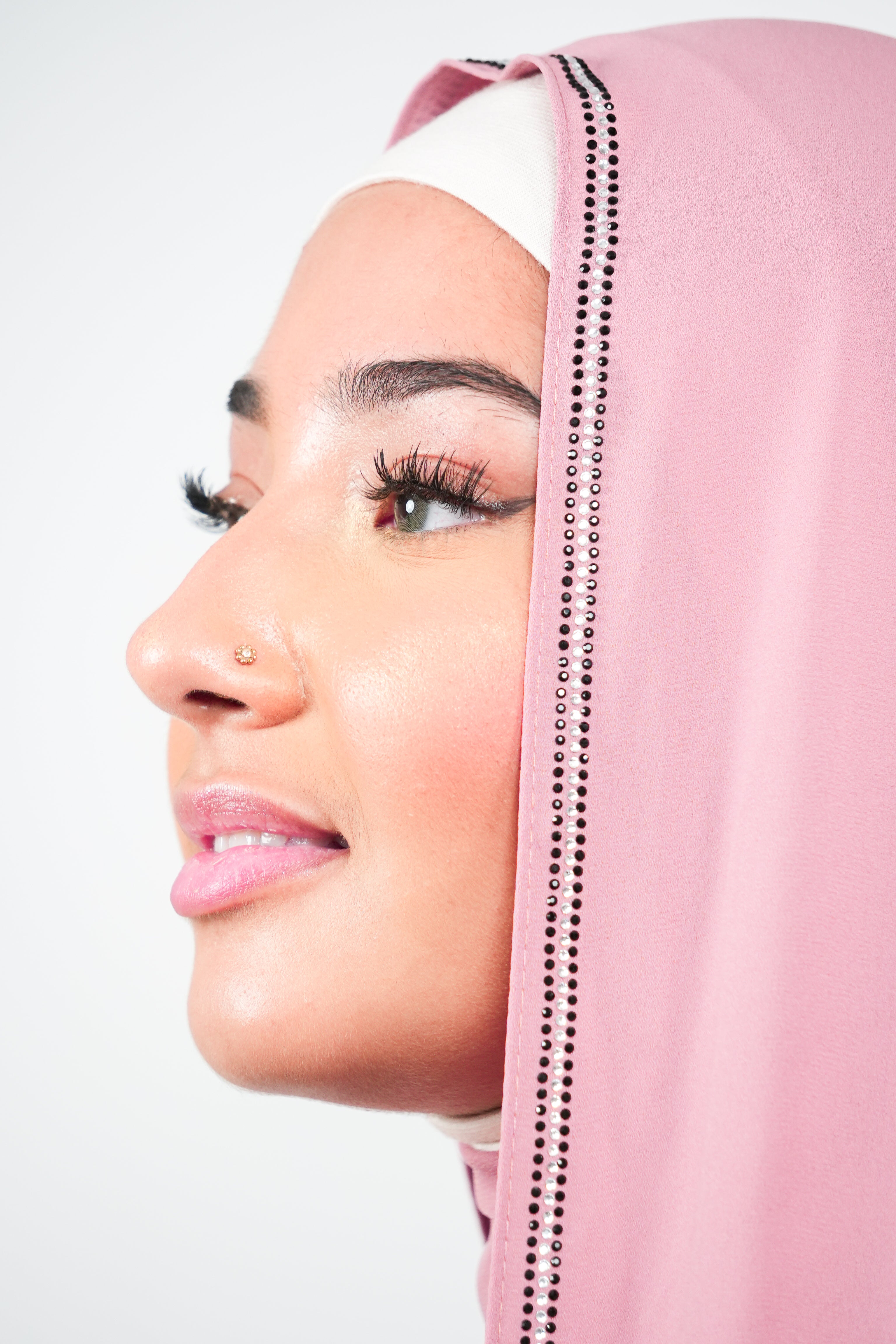 Hijab mousseline strass