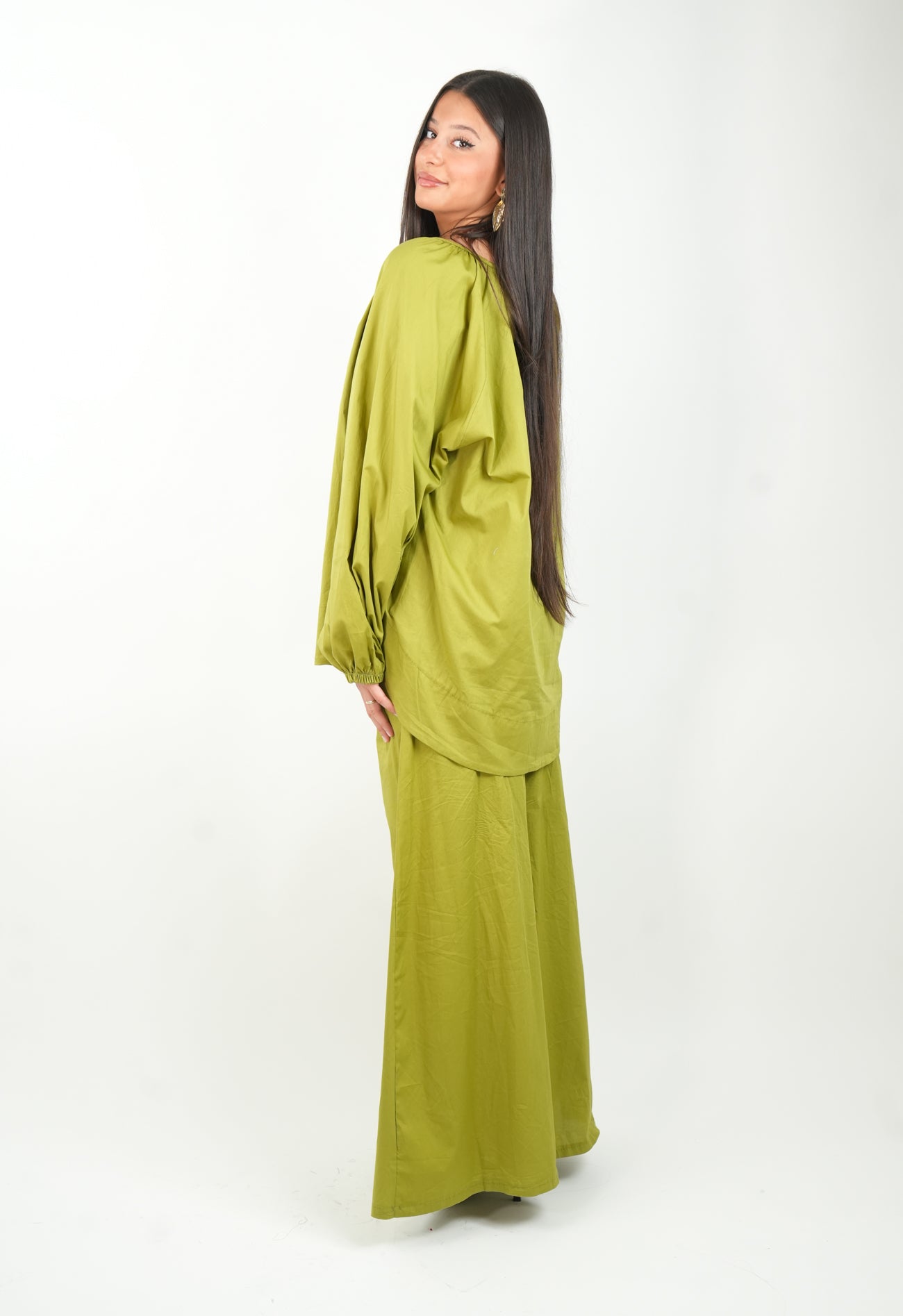 Ensemble pantalon palazzo et haut bouffant