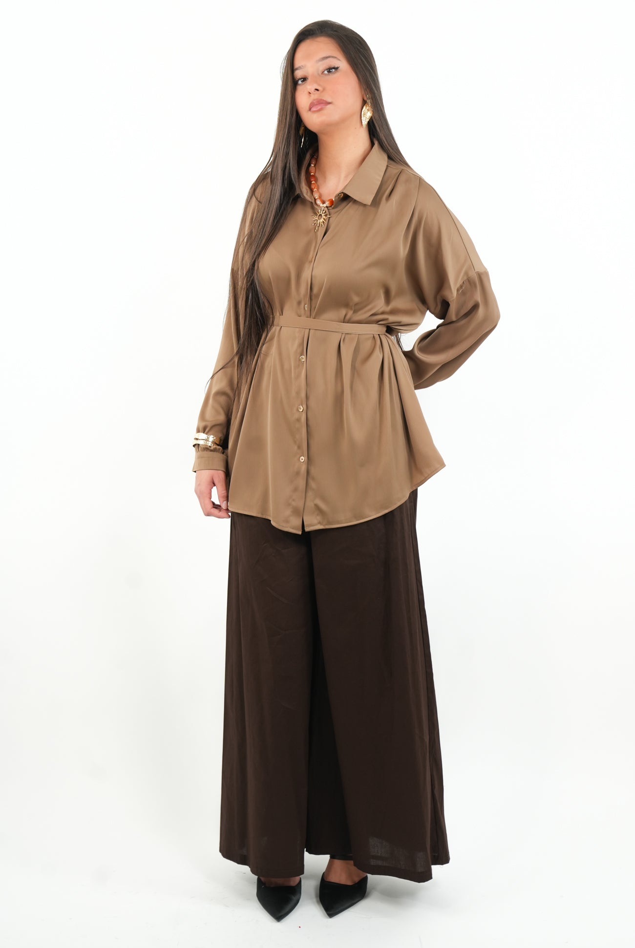 Chemise fluide avec ceinture