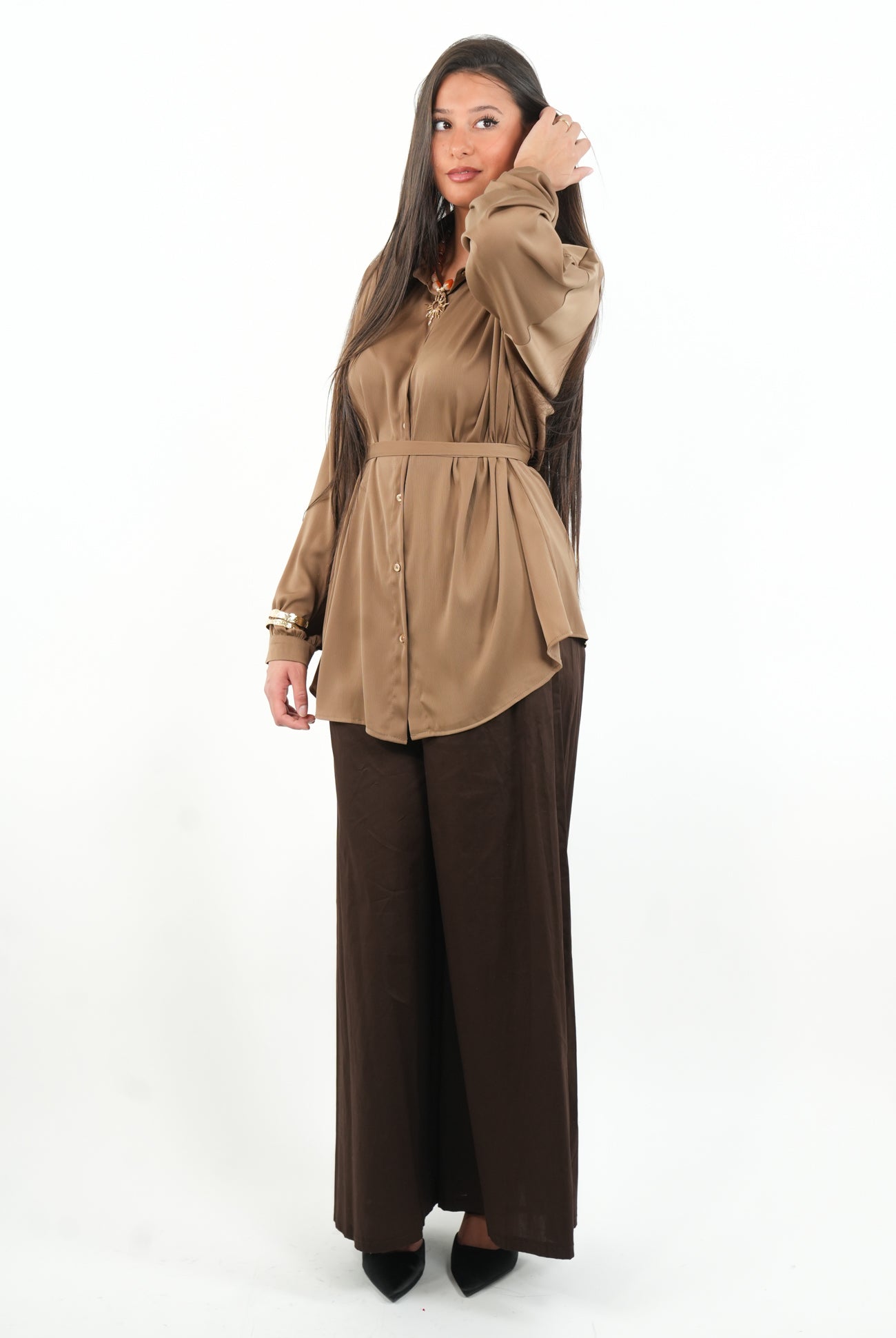 Chemise fluide avec ceinture