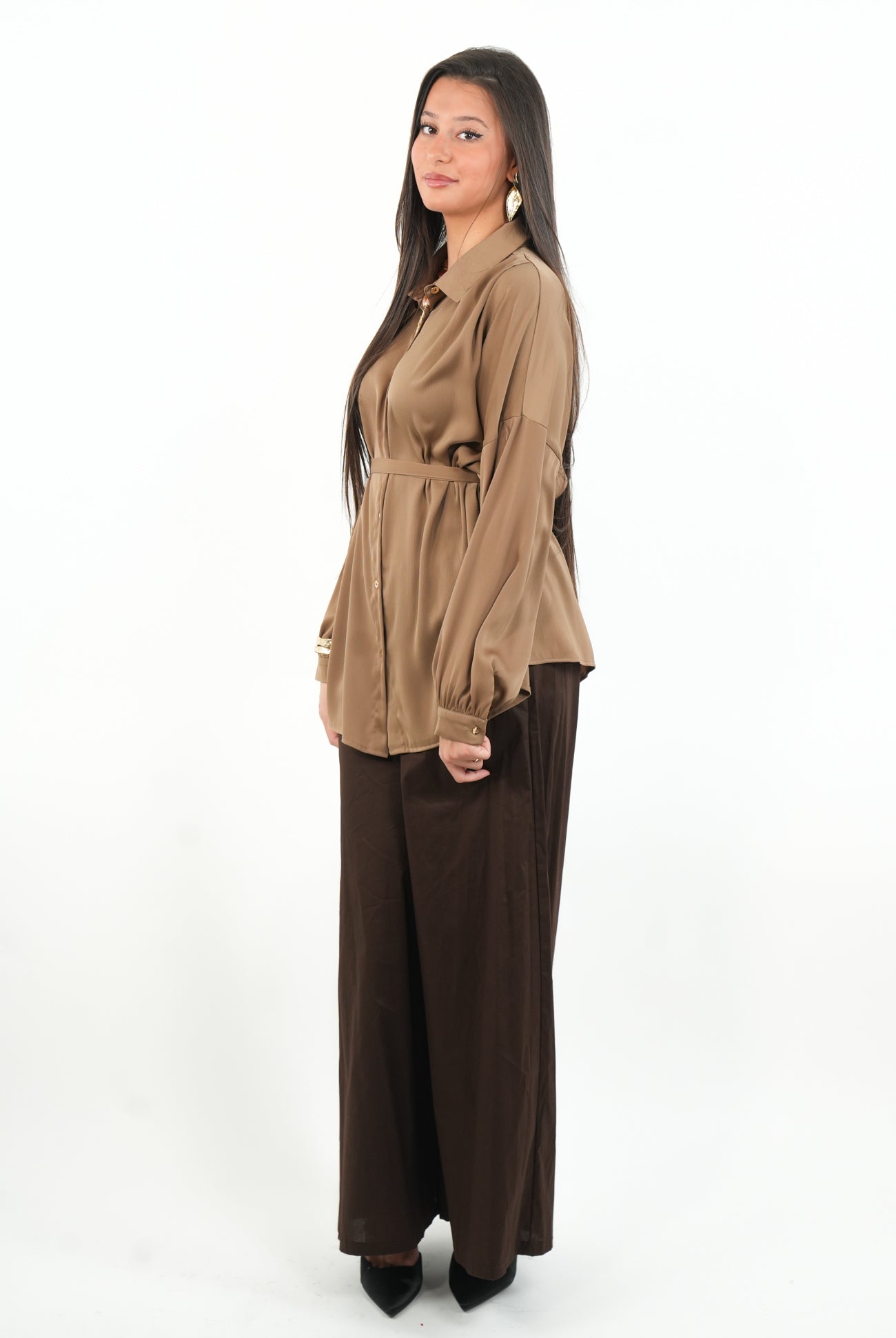 Chemise fluide avec ceinture