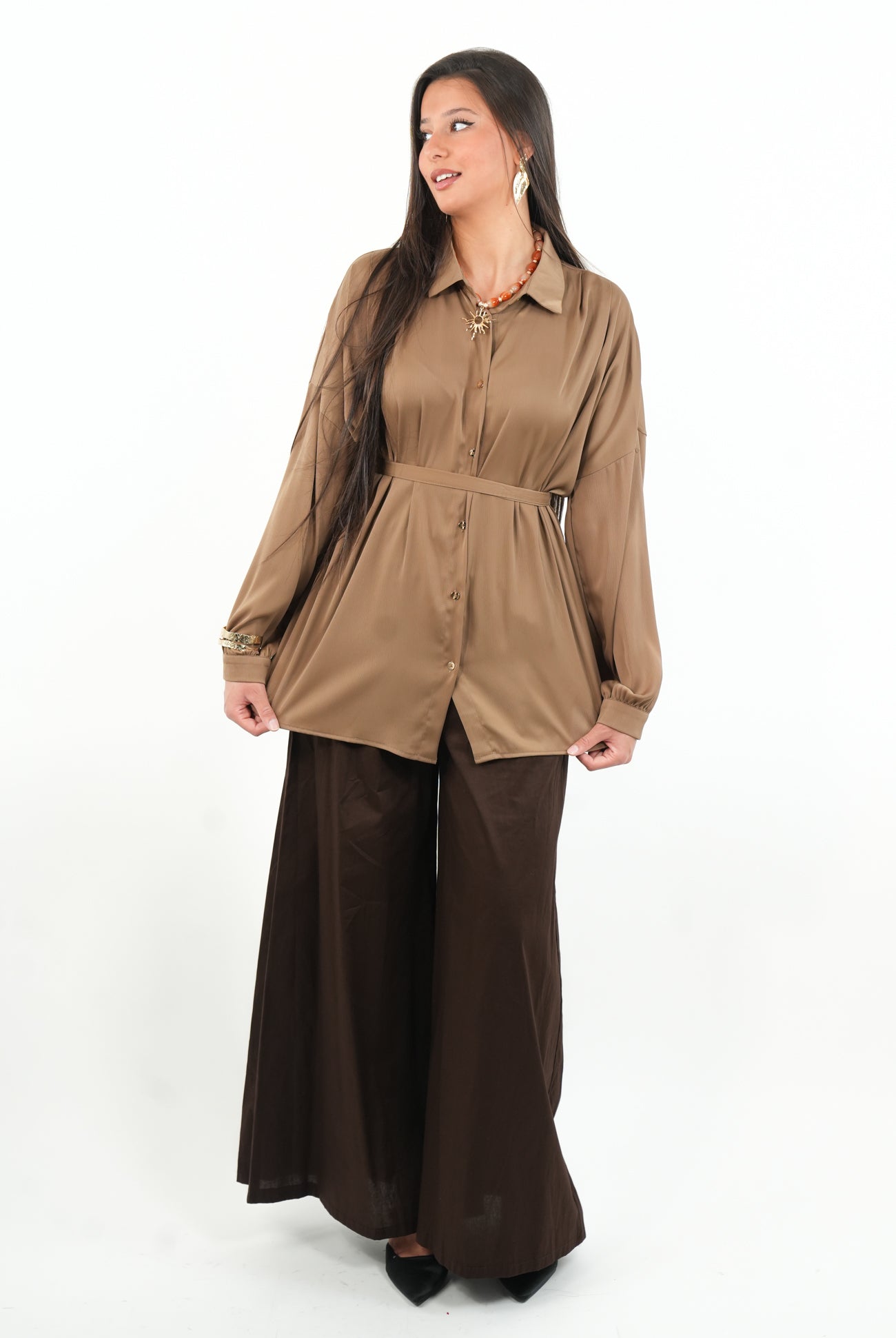 Chemise fluide avec ceinture