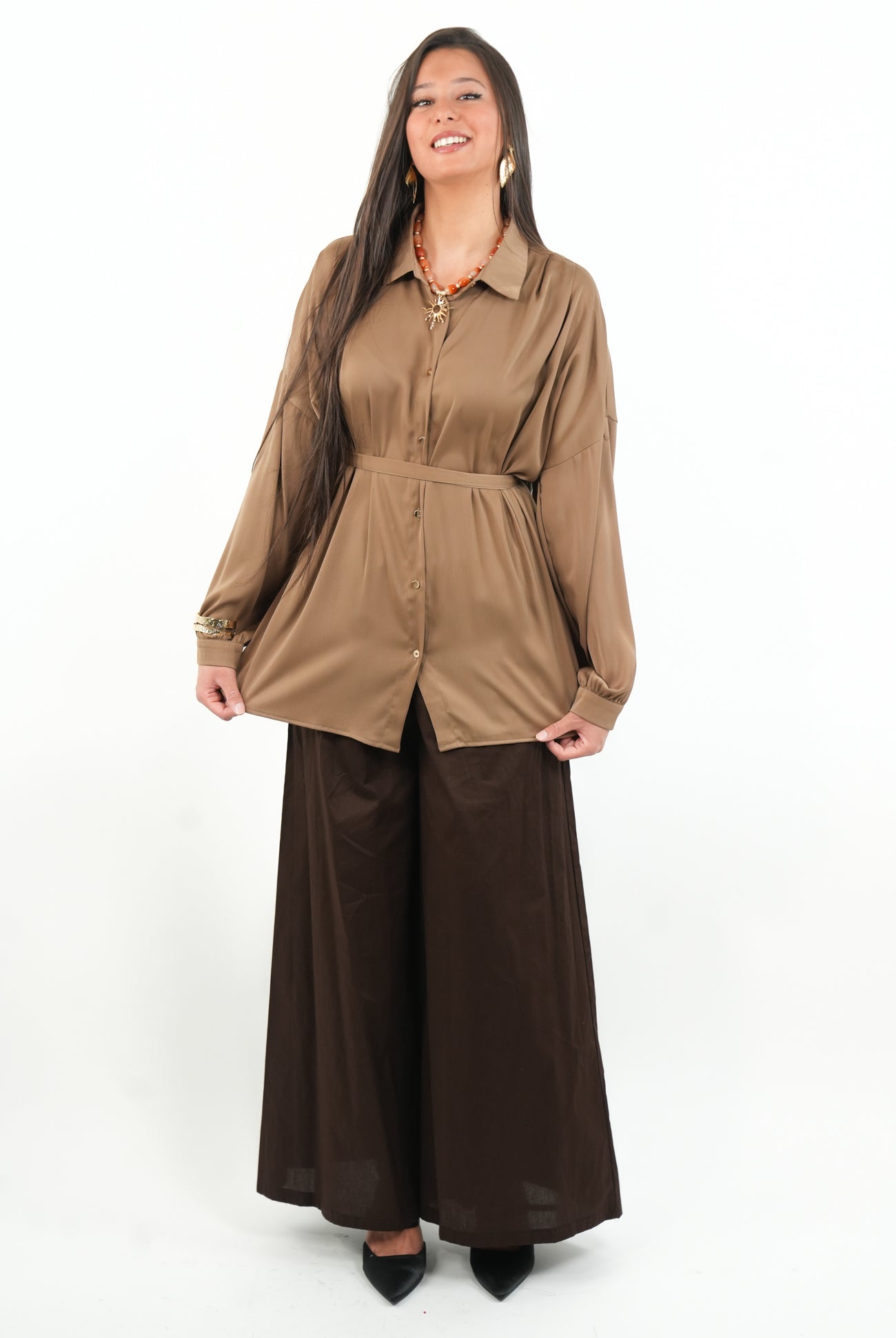 Chemise fluide avec ceinture