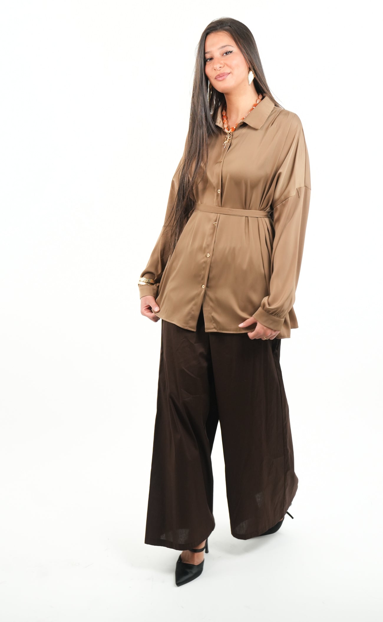 Chemise fluide avec ceinture