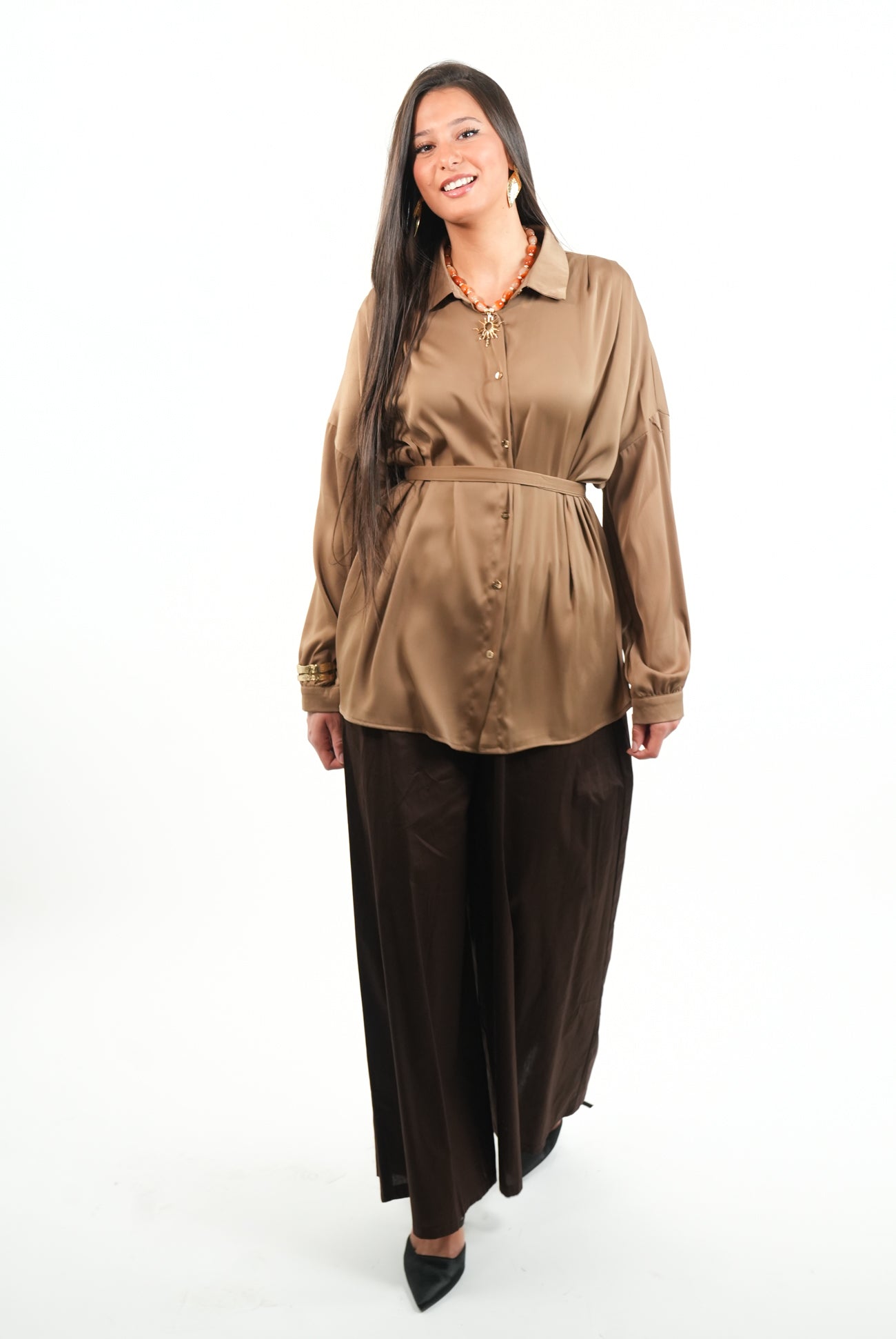 Chemise fluide avec ceinture