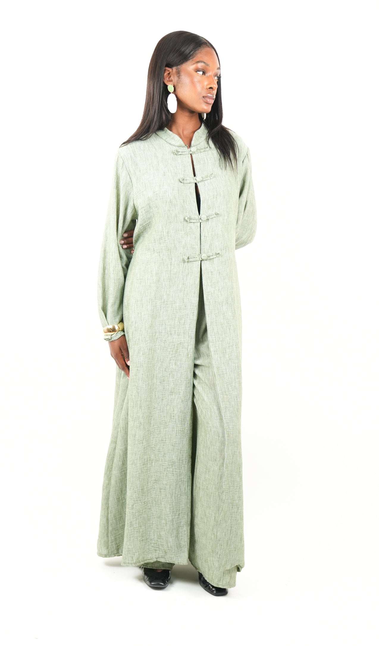 Ensemble Femme – Kimono long à boutonnière & Pantalon