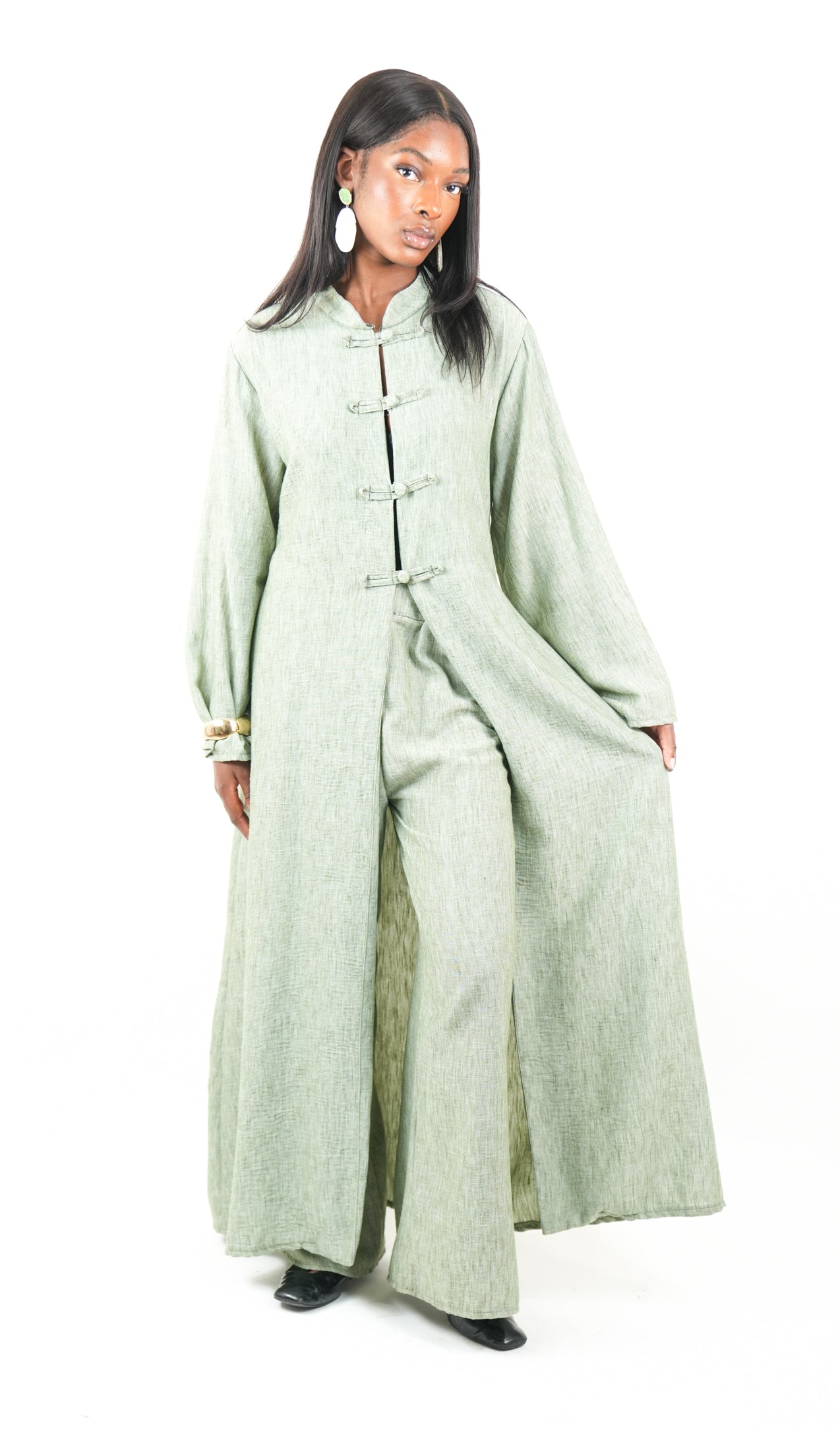 Ensemble Femme – Kimono long à boutonnière & Pantalon