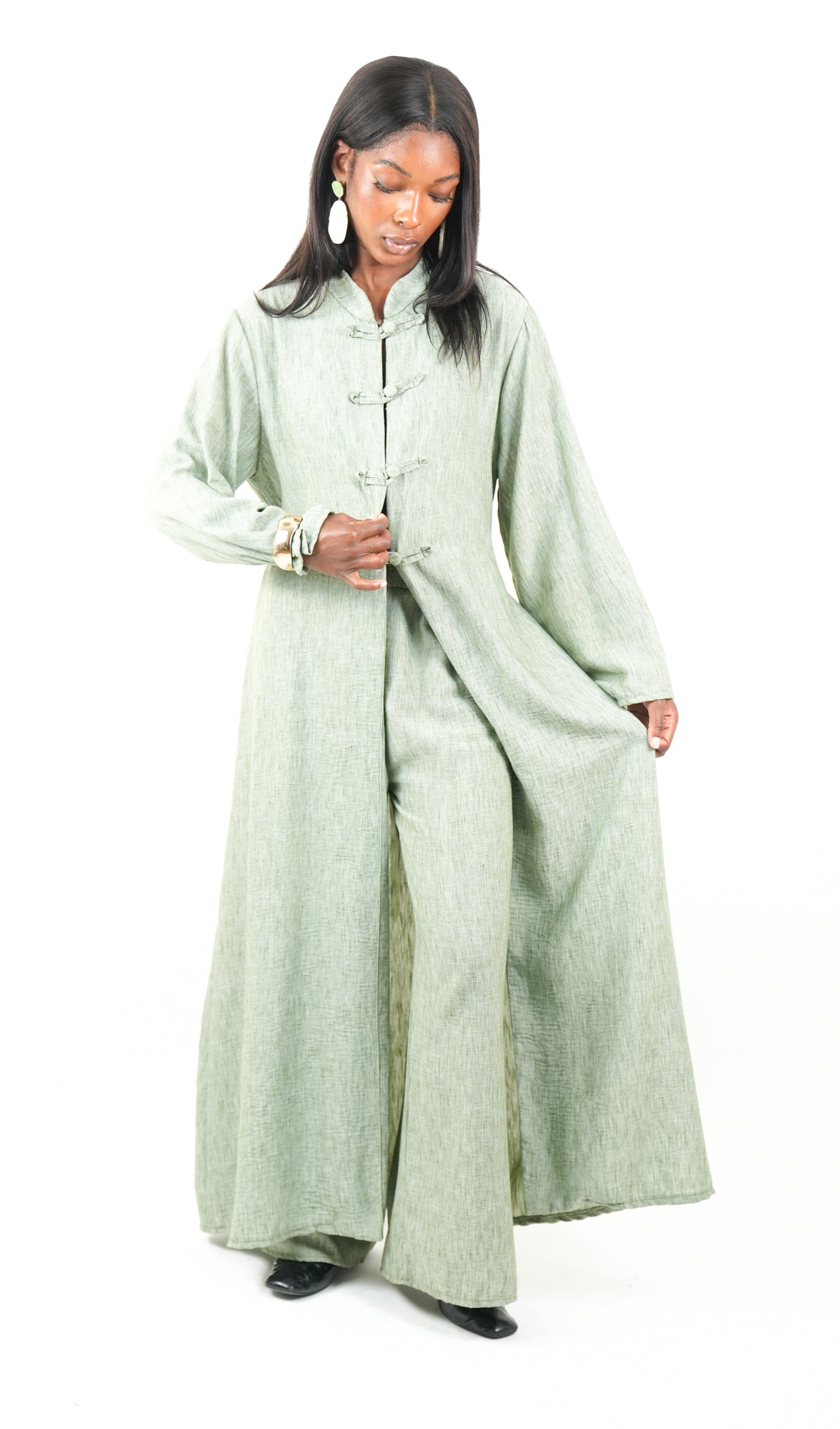Ensemble Femme – Kimono long à boutonnière & Pantalon