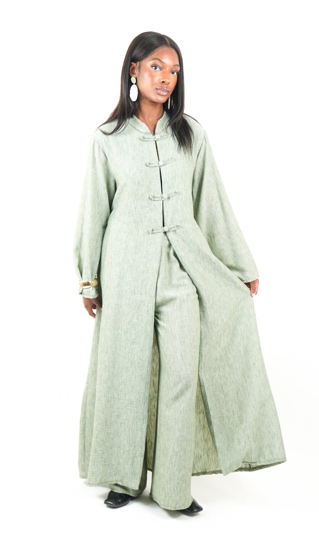 Ensemble Femme – Kimono long à boutonnière & Pantalon