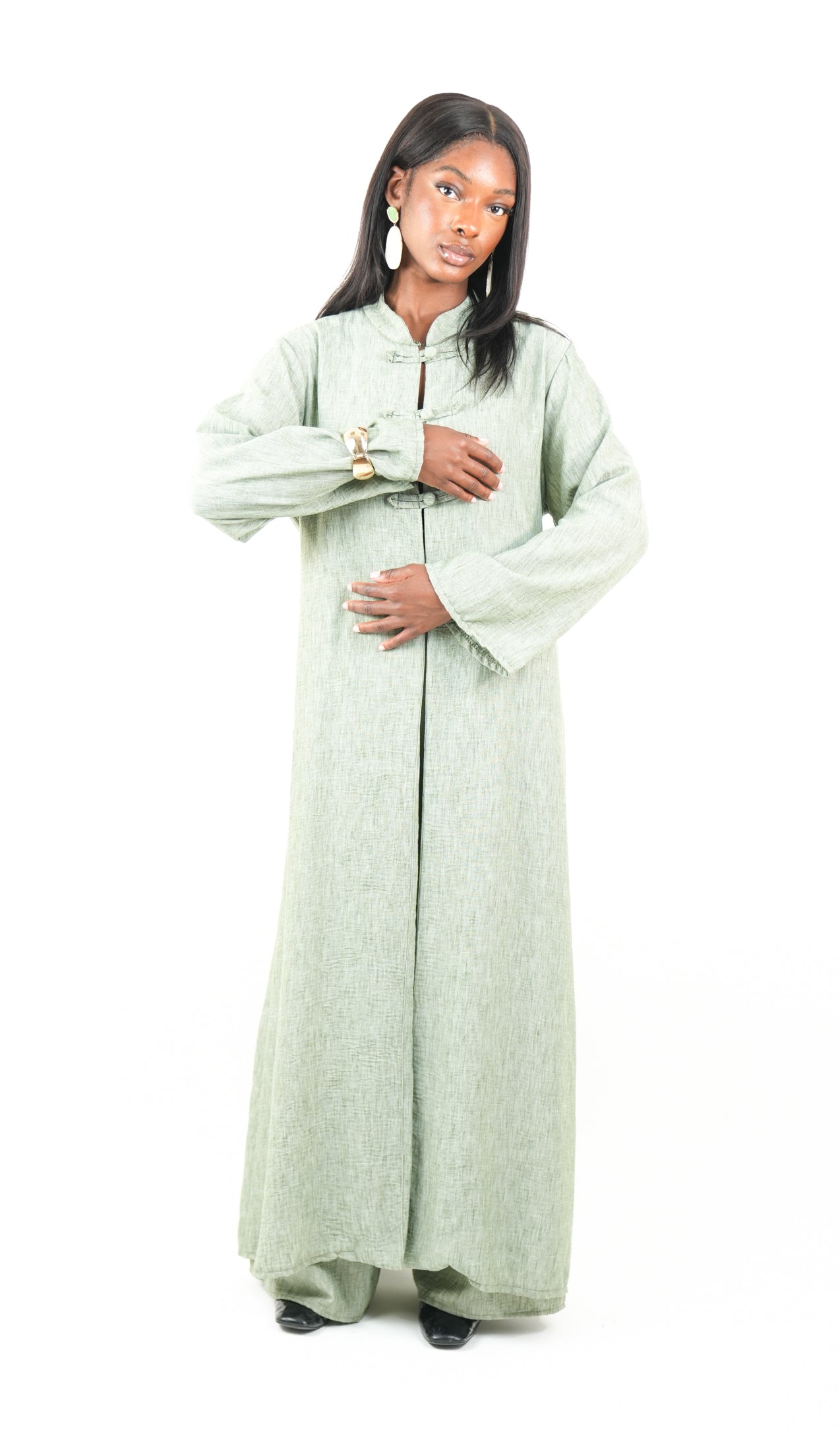 Ensemble Femme – Kimono long à boutonnière & Pantalon