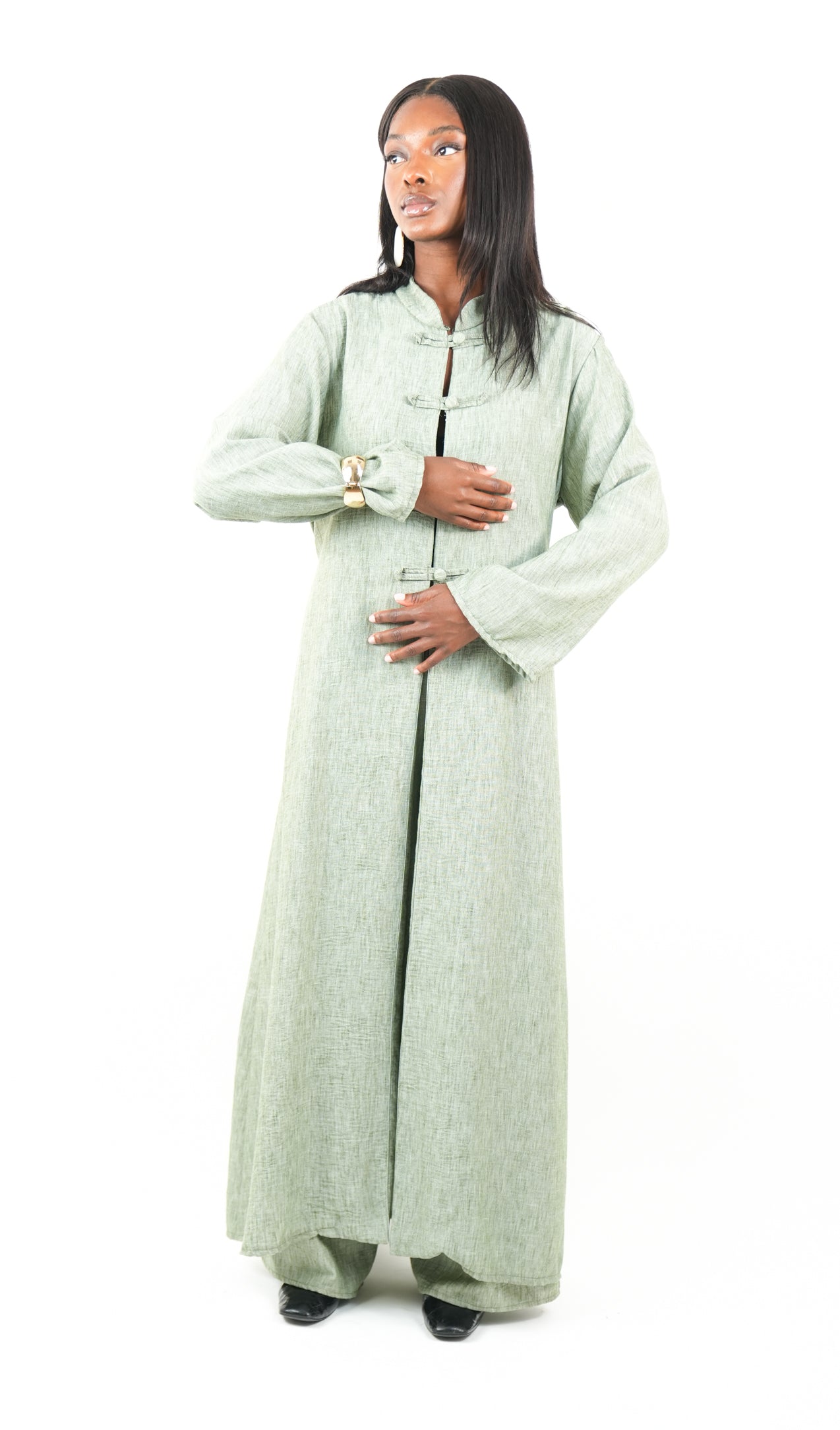 Ensemble Femme – Kimono long à boutonnière & Pantalon