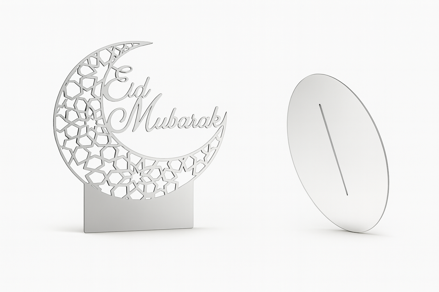 Support décoration lune "Eid Mubarak"