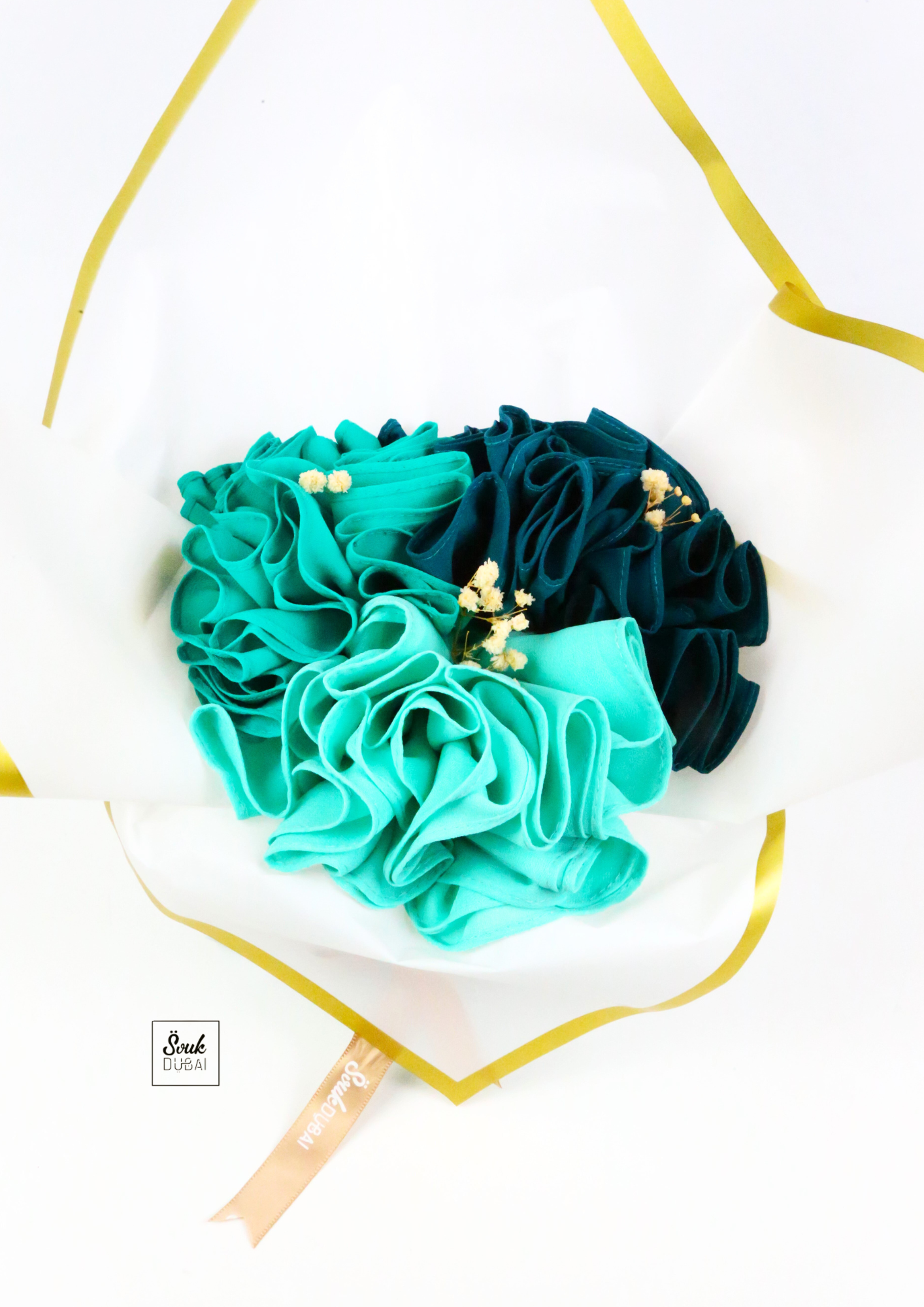 Mon bouquet hijab - émeraude – confection soignée pour un rendu élégant