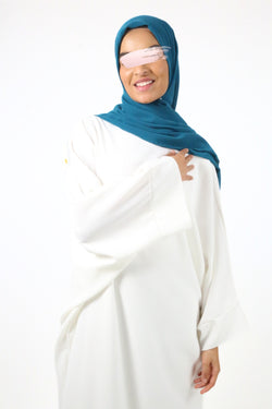 Abaya effet lin manches larges