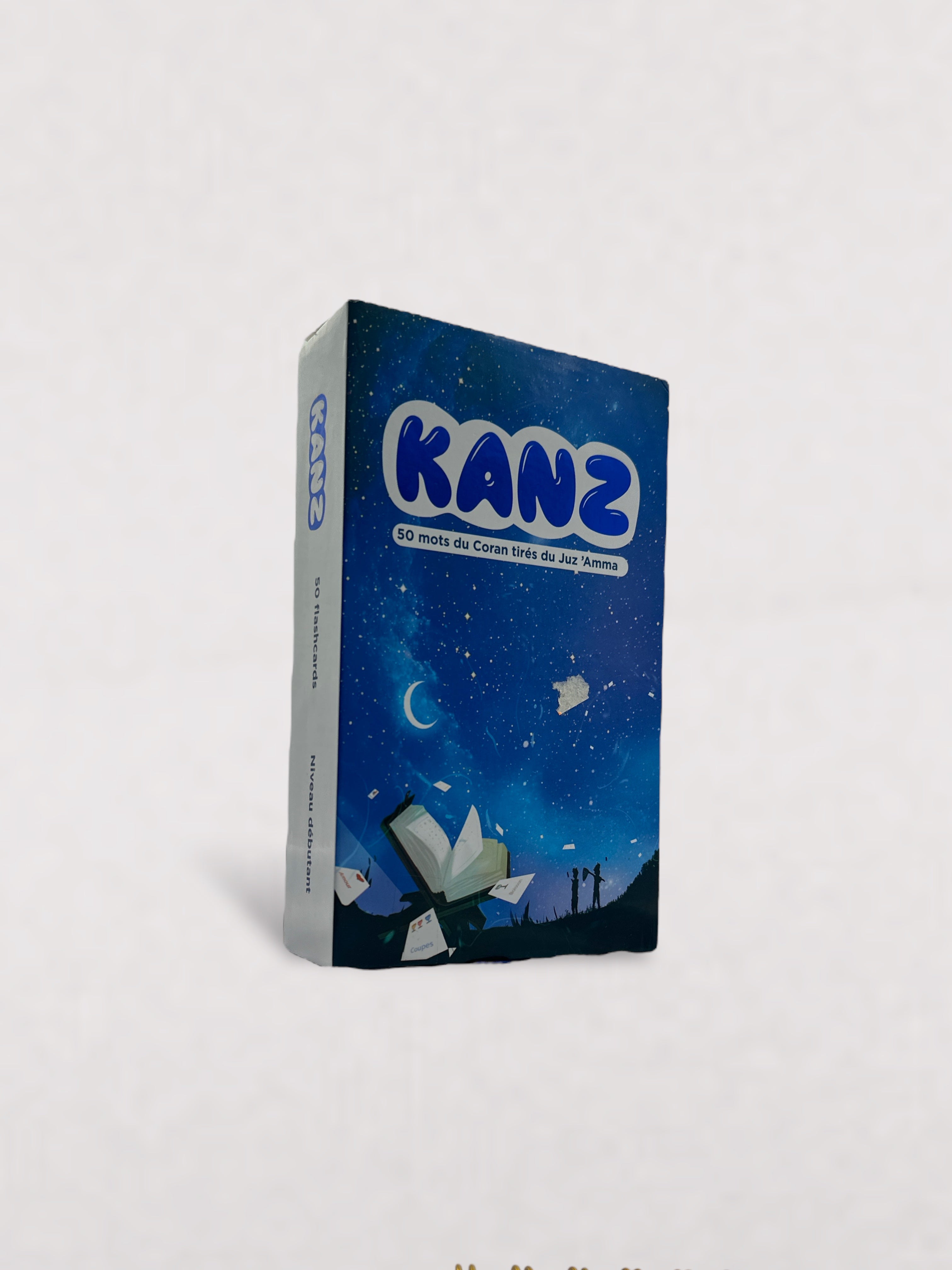 Jeu de cartes KANZ | 50 mots à mémoriser, tirés du Coran : Juz' Amma - Arabe, Français & Phonétique – accessoire utile pour les actes de dévotion